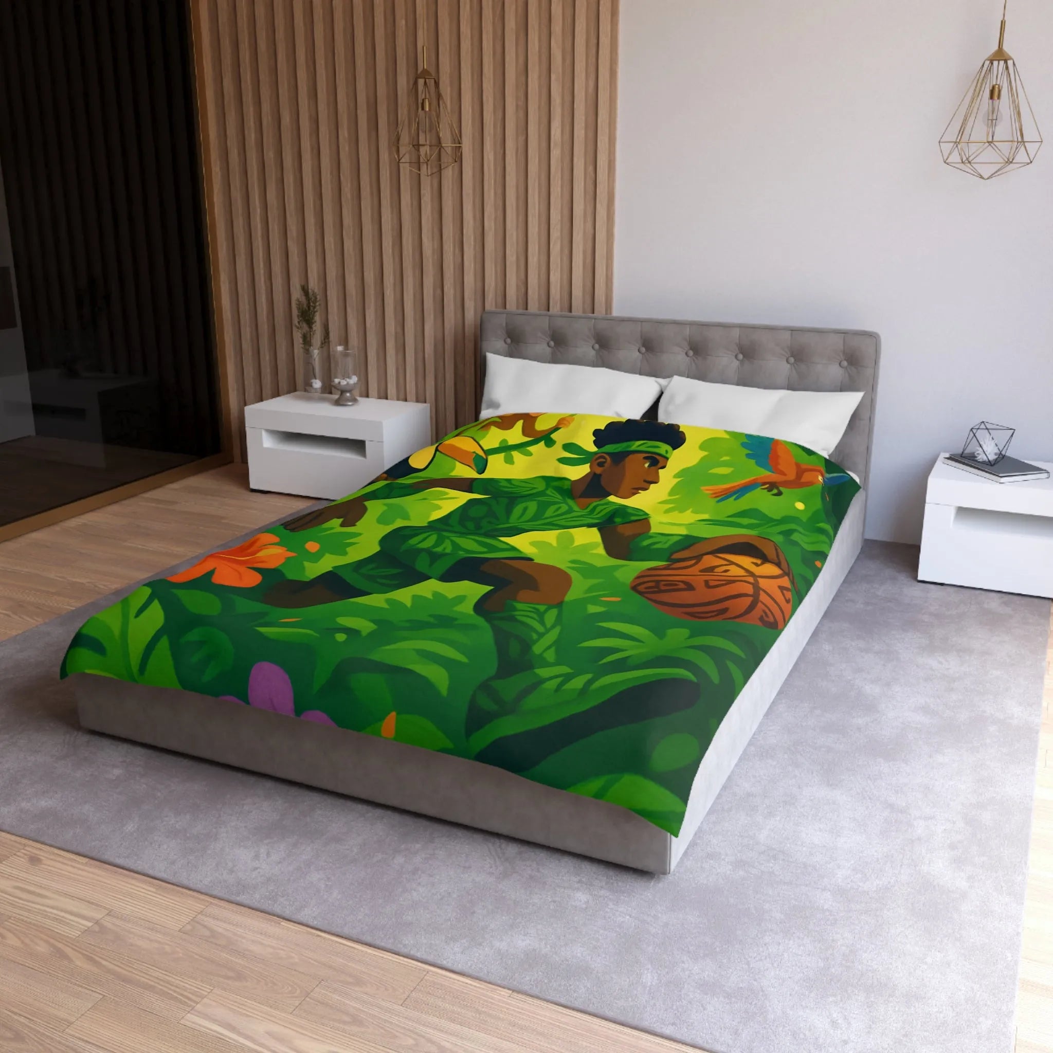 Housse de Couette Microfibre Art Graphique Contemporain Style Décoratif Chambre Tendance