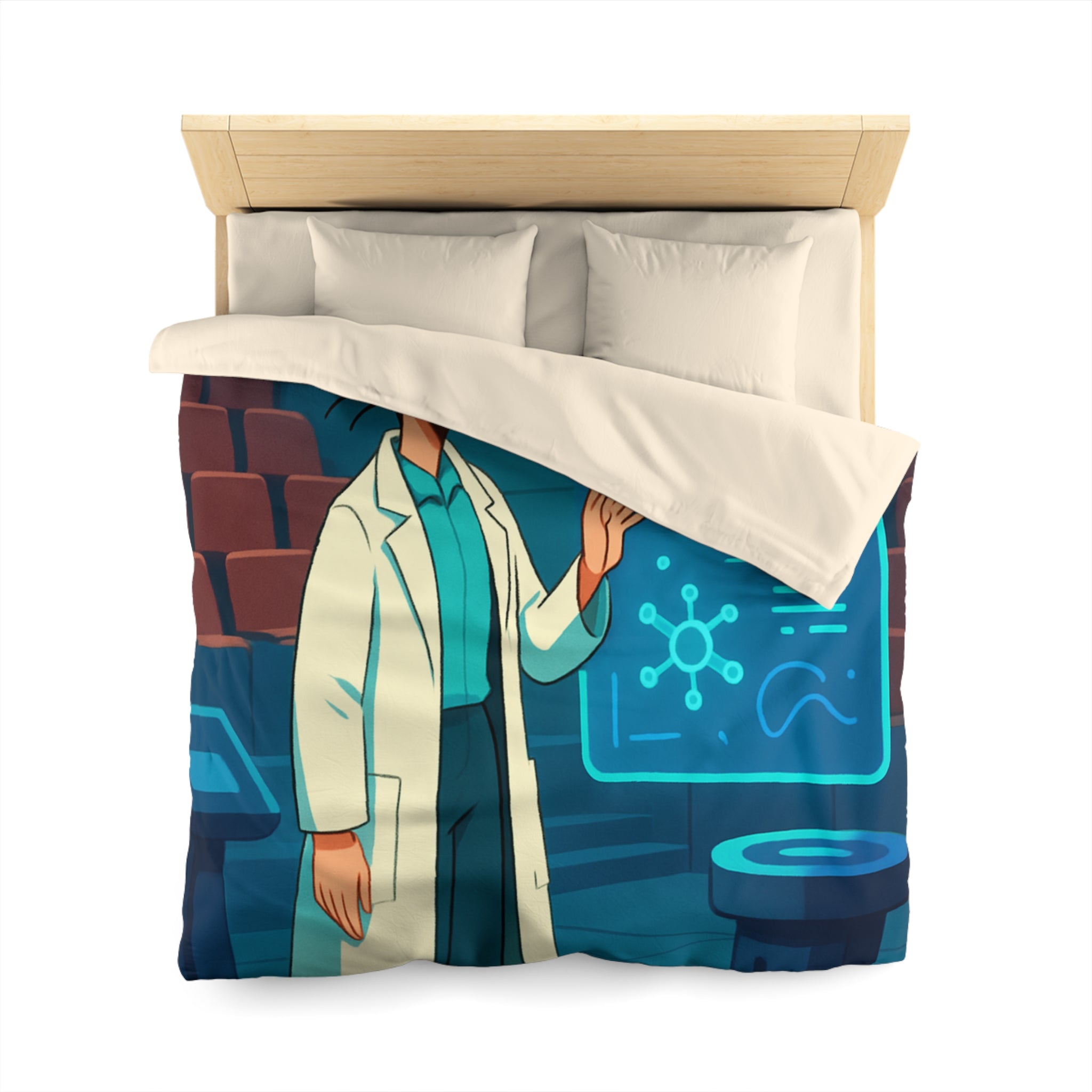 Housse de Couette Moderne avec Motif Futuriste et Design Scientifique Innovant