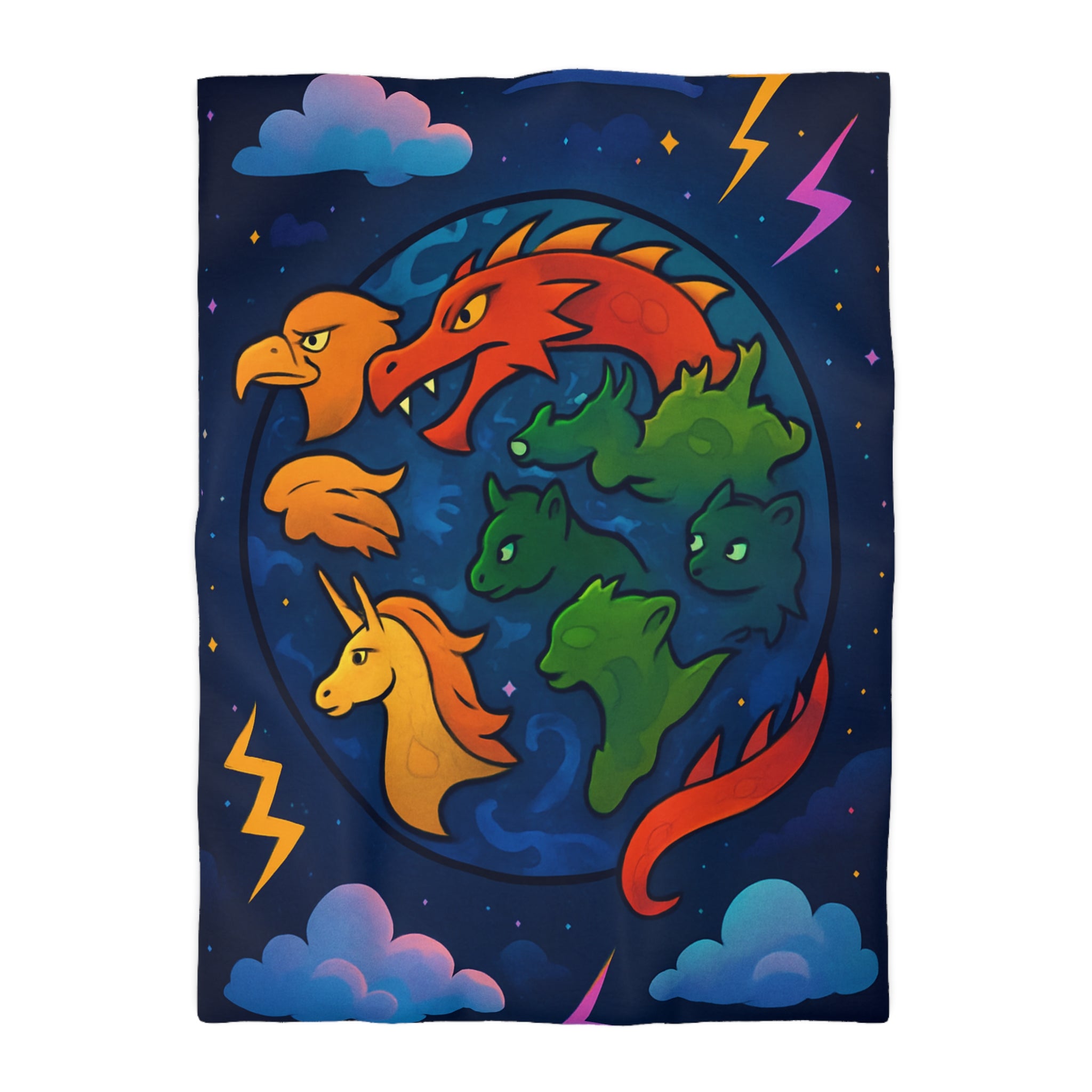 Housse de Couette Microfibre Illustration Unique Design Moderne Décoration Intérieure Raffinée