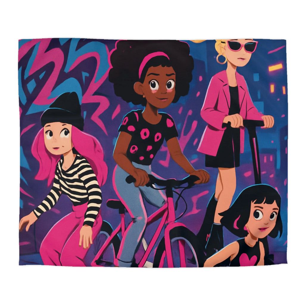 Housse de Couette Microfibre Art Graphique Contemporain Style Décoratif Chambre Tendance