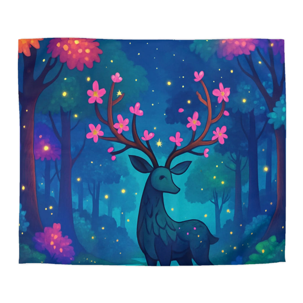 Enchantez votre chambre avec une housse de couette forêt féerique et cerf mystique