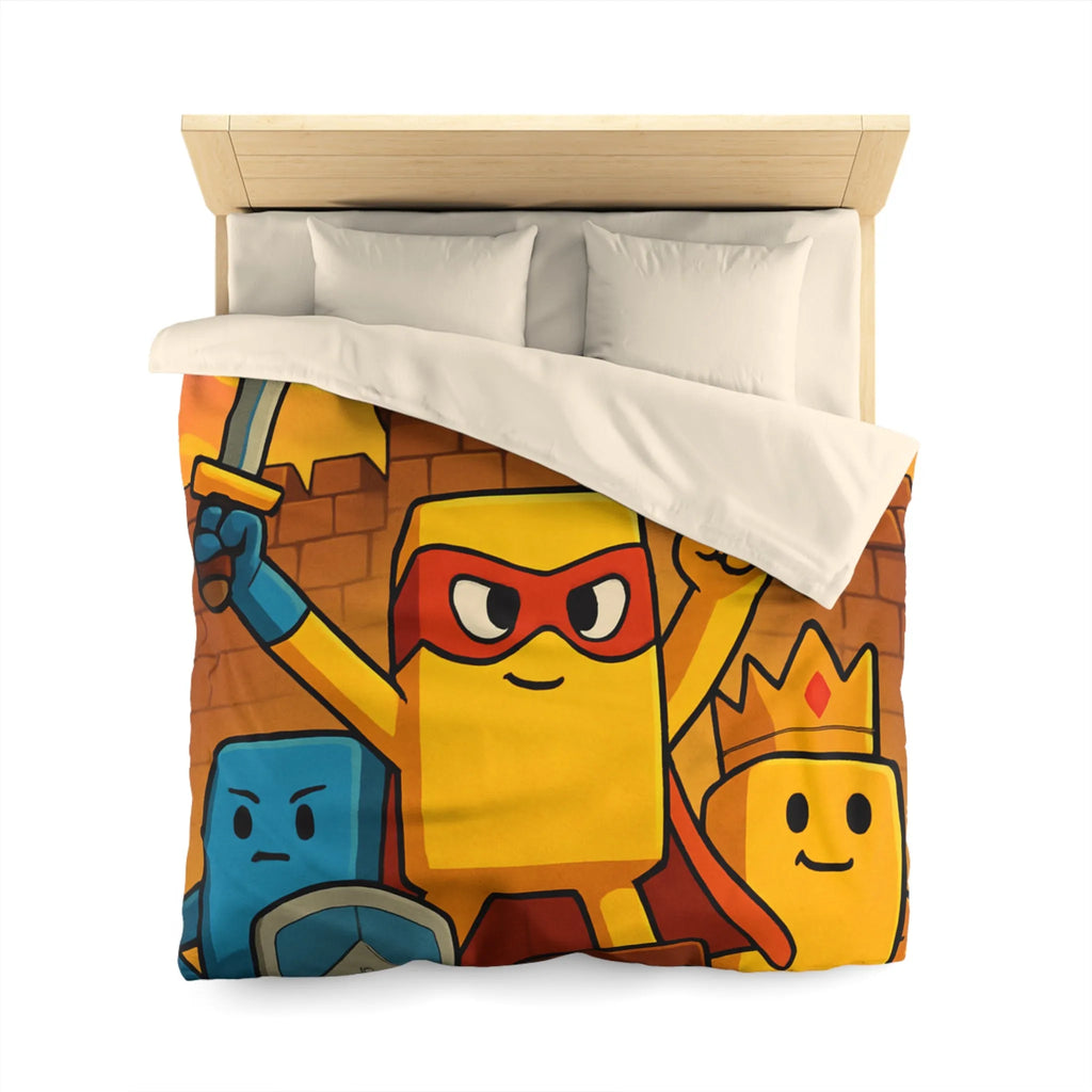 Housse de couette colorée avec personnages géométriques stylisés pour chambre d'enfant