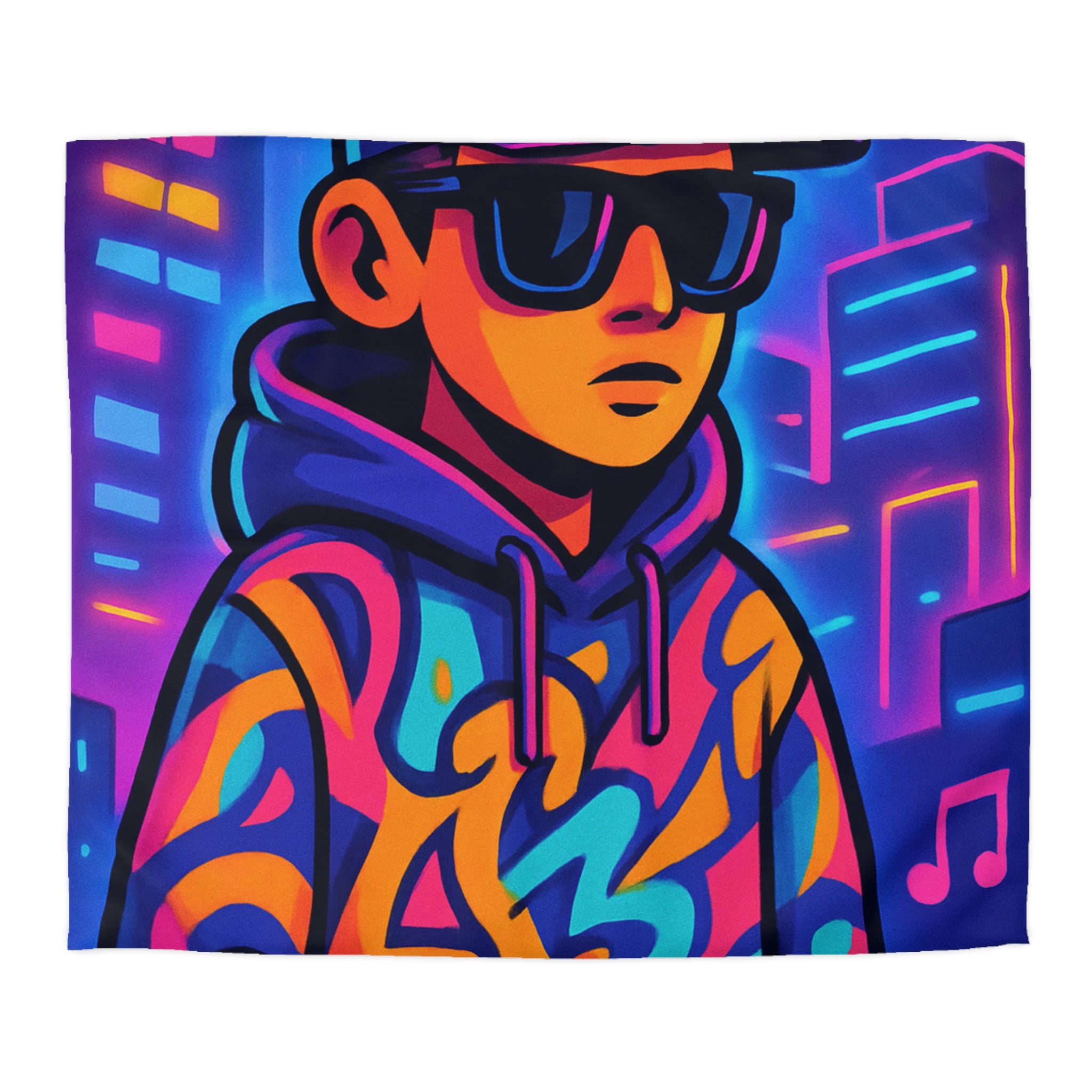 Housse de Couette Microfibre Illustration Unique Design Moderne Décoration Intérieure Raffinée