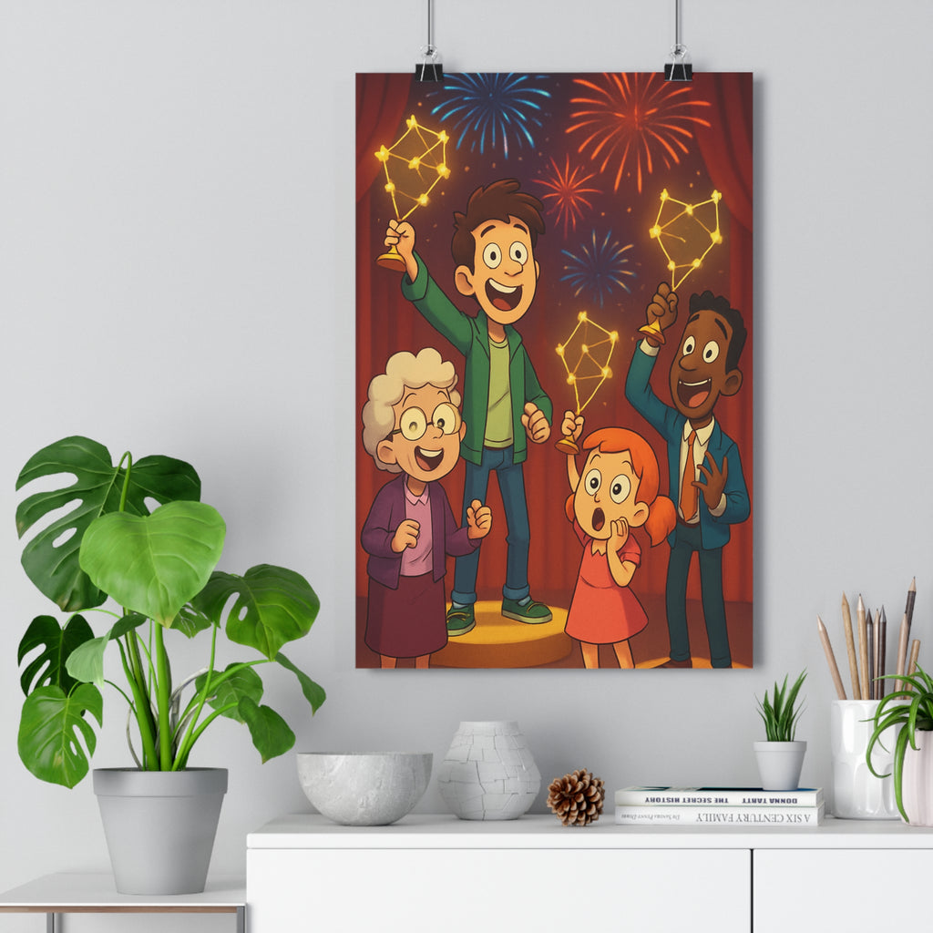 Poster décoratif lumineux bleu rouge joyeux moderne salon bureau chambre fête qualité premium qualité