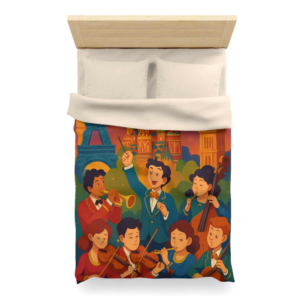 Housse de Couette Microfibre Motif Créatif Original Style Contemporain Chambre Élégante