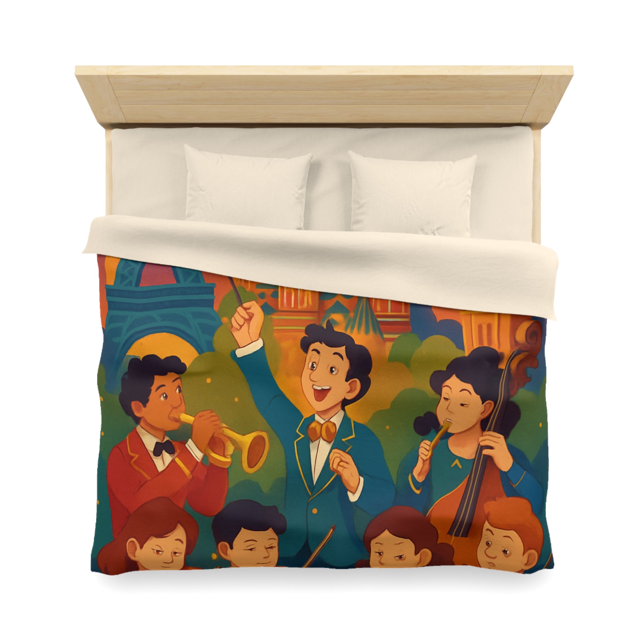 Housse de Couette Microfibre Motif Créatif Original Style Contemporain Chambre Élégante