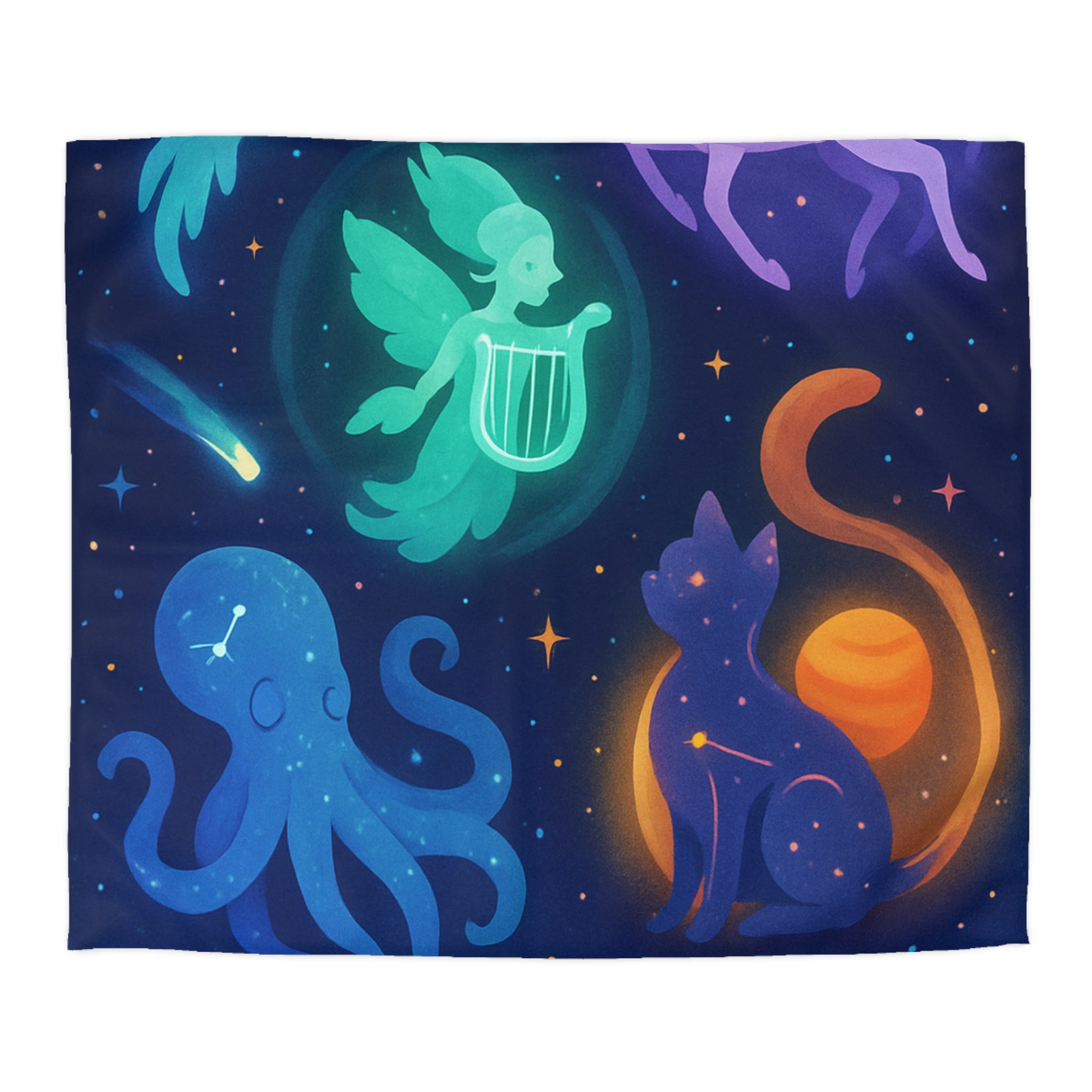 Housse de Couette Microfibre Design Artistique Moderne Décoration Chambre Confort Premium