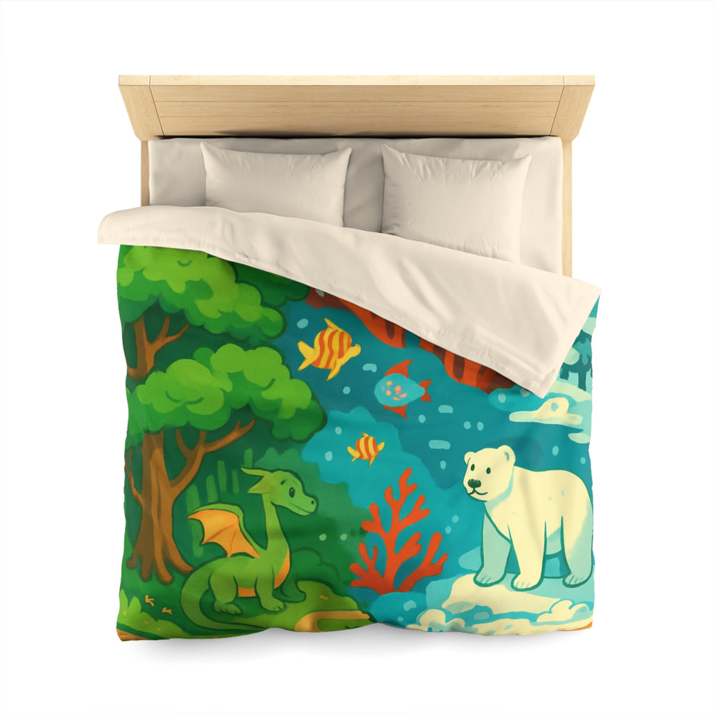 Housse de Couette Microfibre Design Artistique Moderne Décoration Chambre Confort Premium