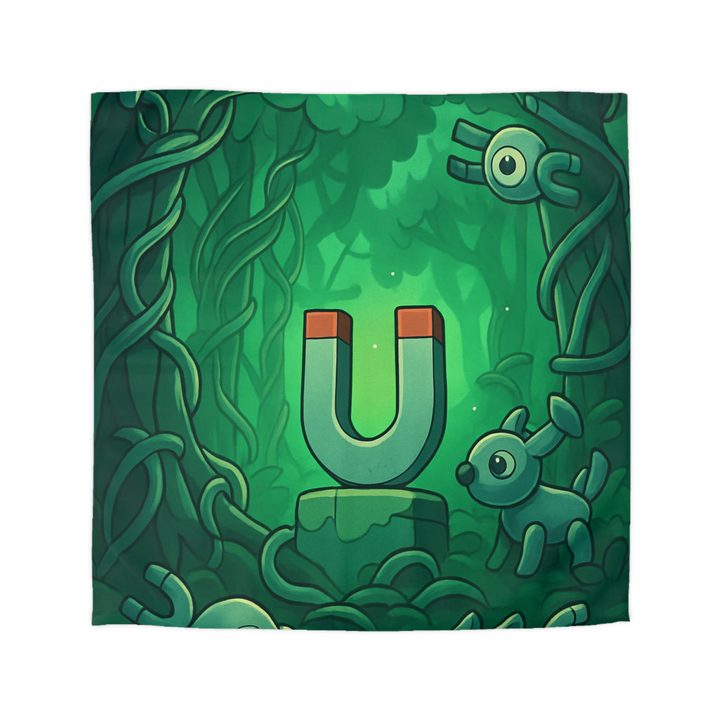 Housse de couette verte forêt magnétique animaux déco pour chambre enfants imaginative