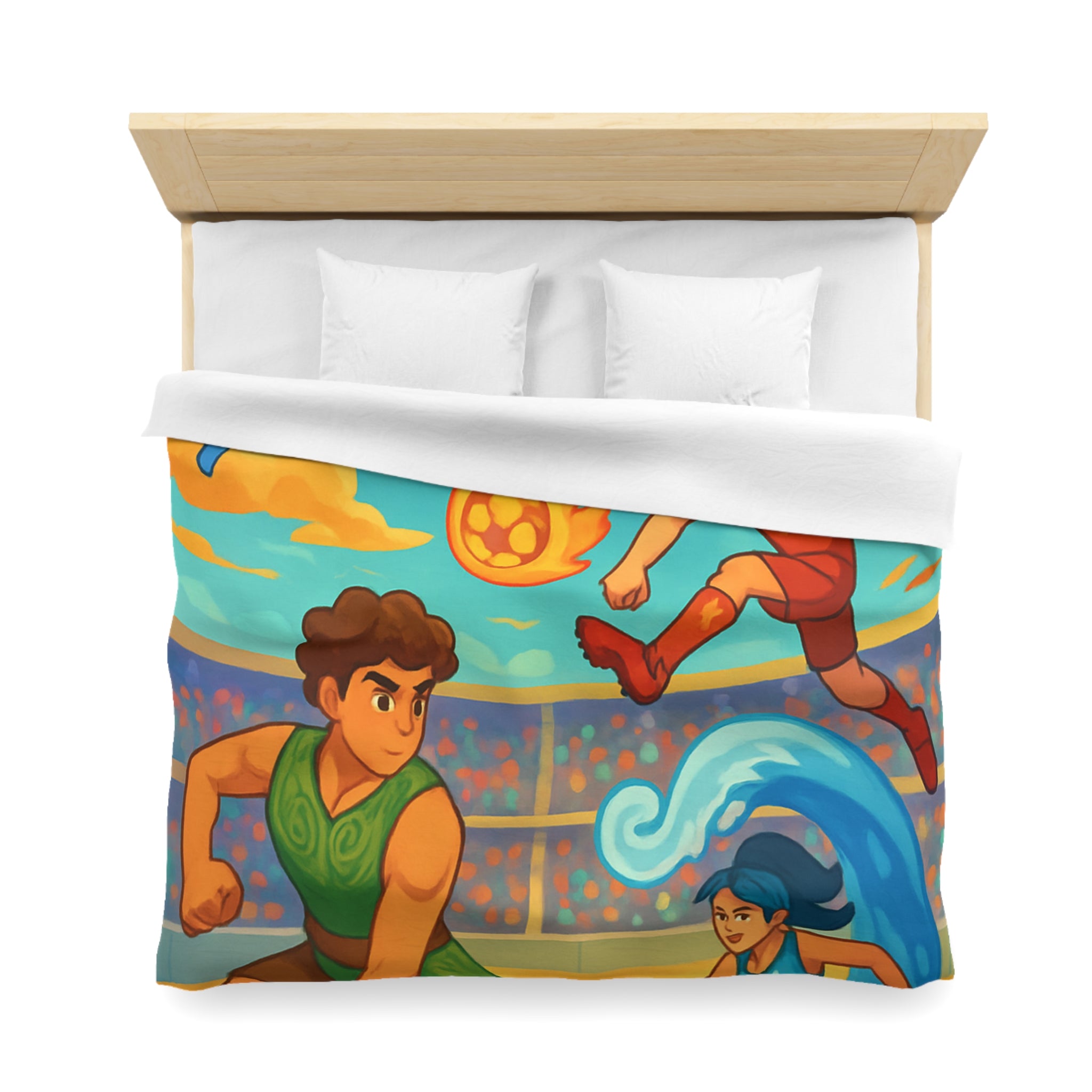 Housse de Couette Microfibre Design Artistique Moderne Décoration Chambre Confort Doux Qualité Premium