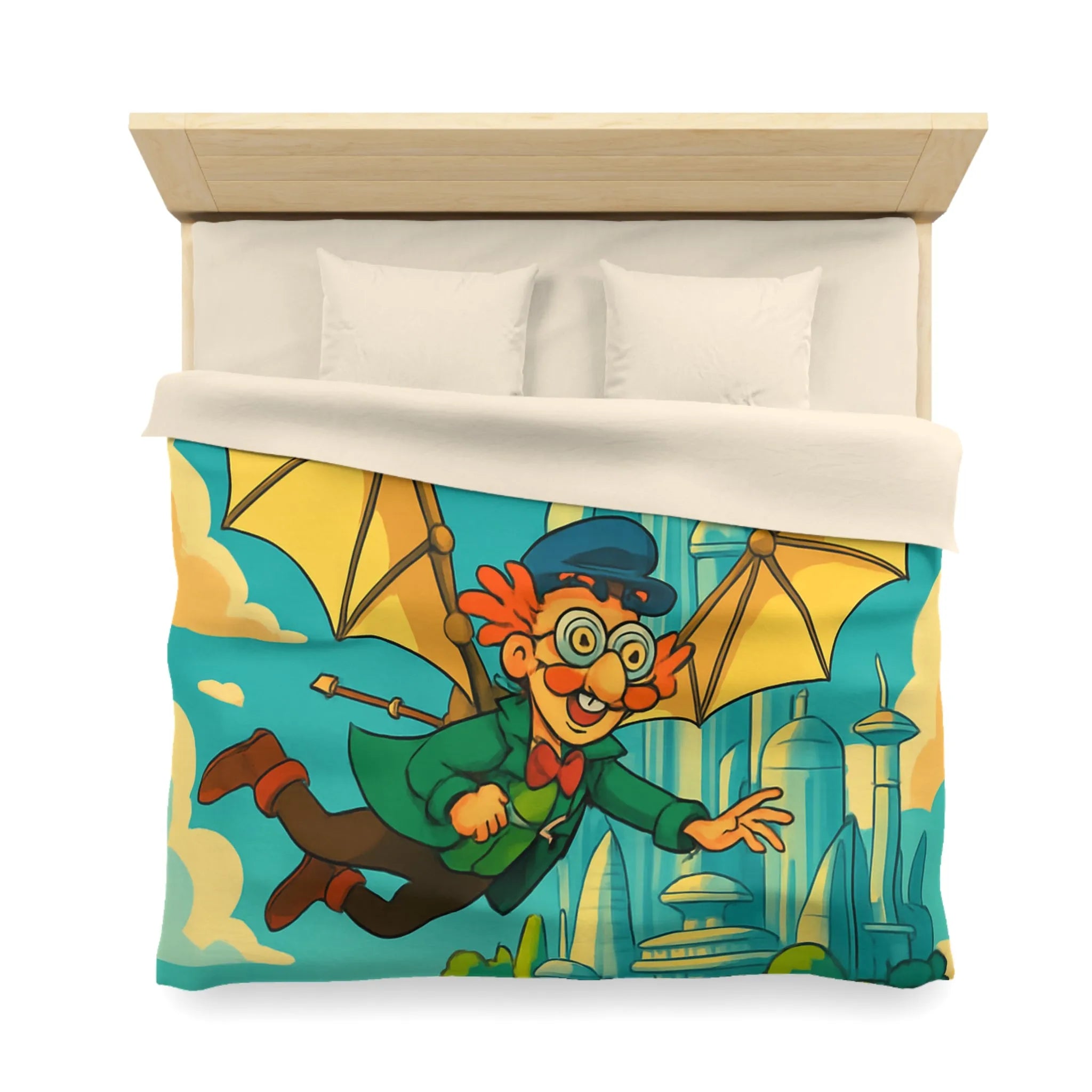 Housse de Couette Microfibre Art Graphique Contemporain Style Décoratif Chambre Tendance