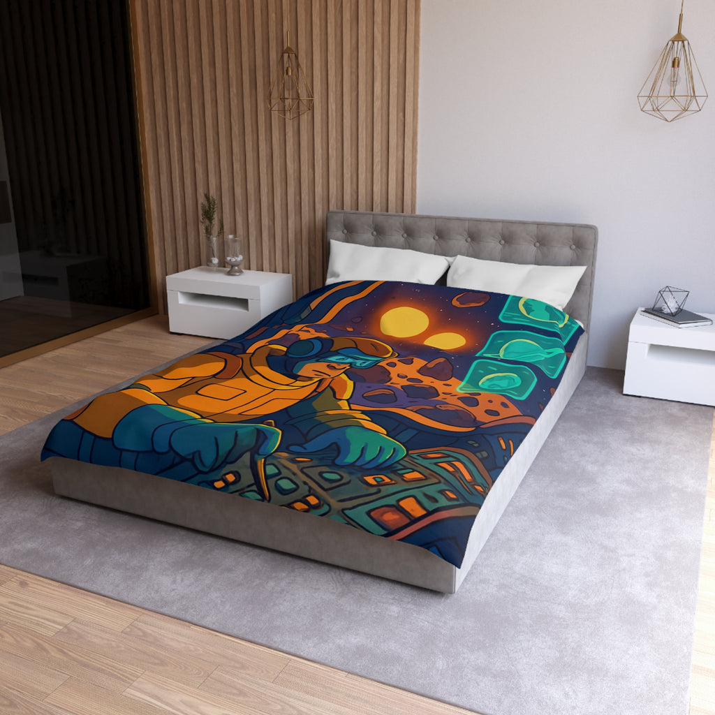 Housse de Couette Microfibre Illustration Unique Design Moderne Décoration Intérieure Raffinée