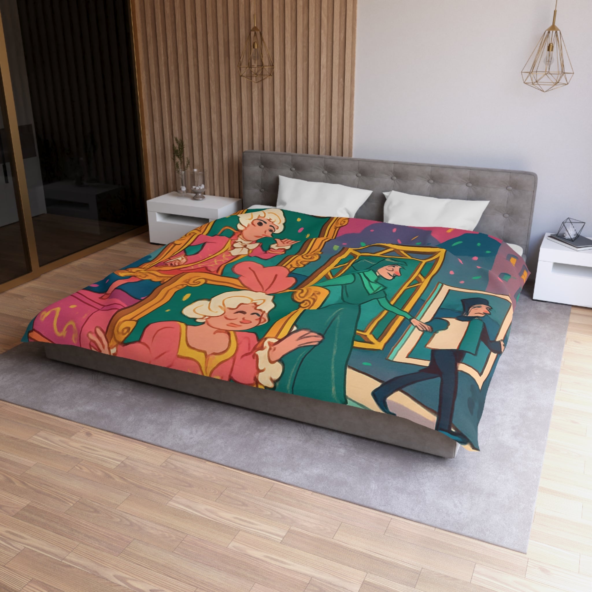 Rêveries Festives : Motifs Baroques Animés pour Embellir Votre Chambre à Coucher