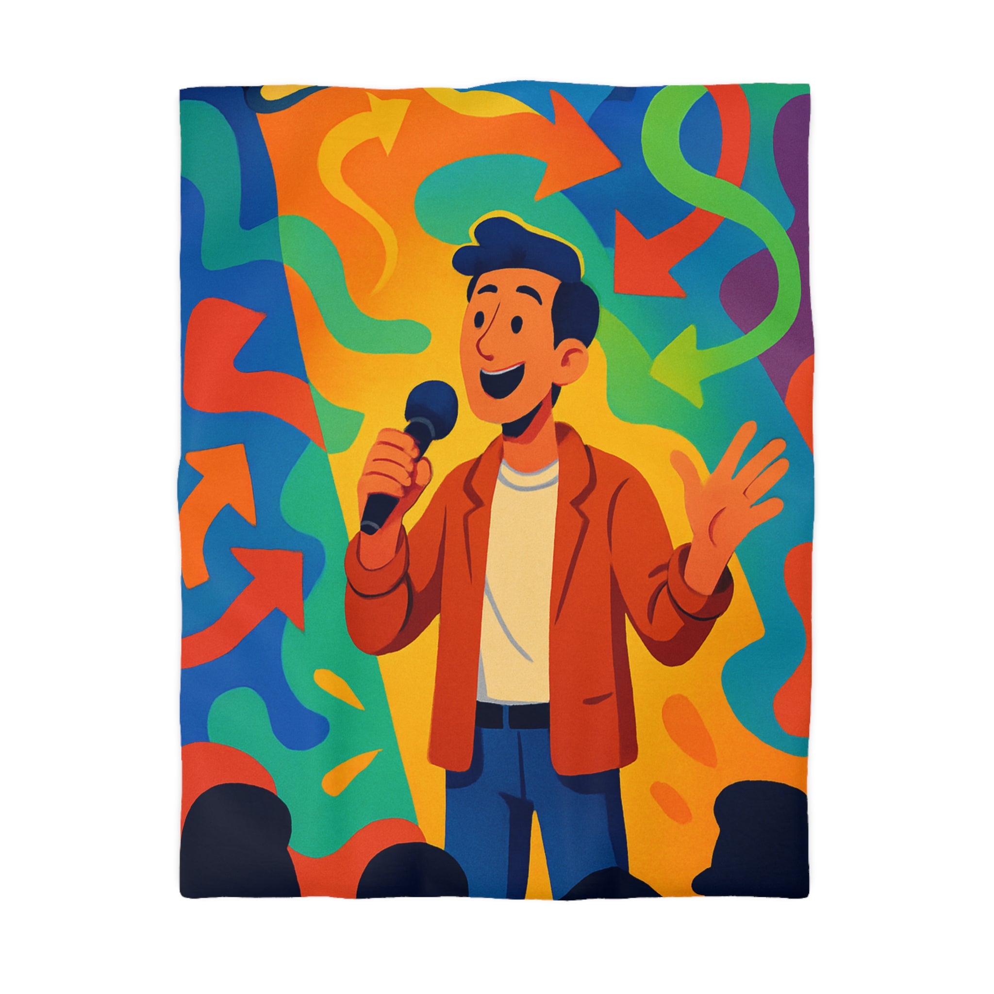 Housse de Couette Microfibre Illustration Unique Design Moderne Décoration Intérieure Raffinée