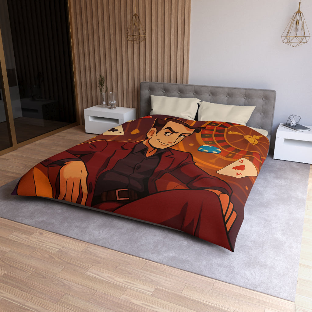 Housse de Couette Microfibre Motif Créatif Original Style Contemporain Chambre Élégante