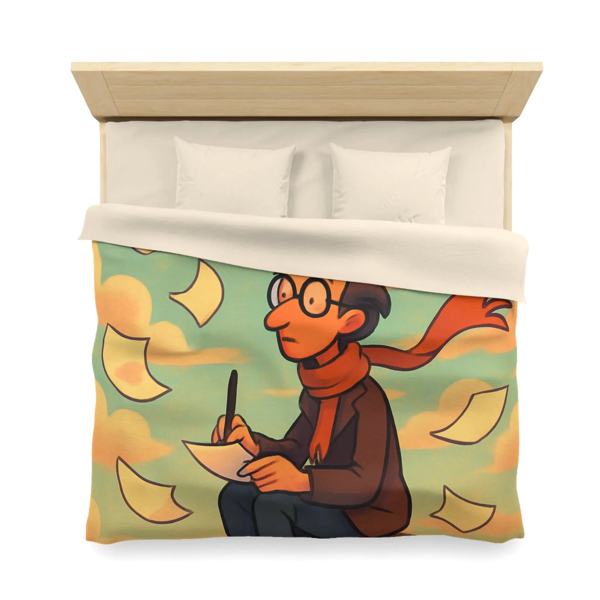 Housse de Couette Microfibre Art Graphique Contemporain Style Décoratif Chambre Tendance