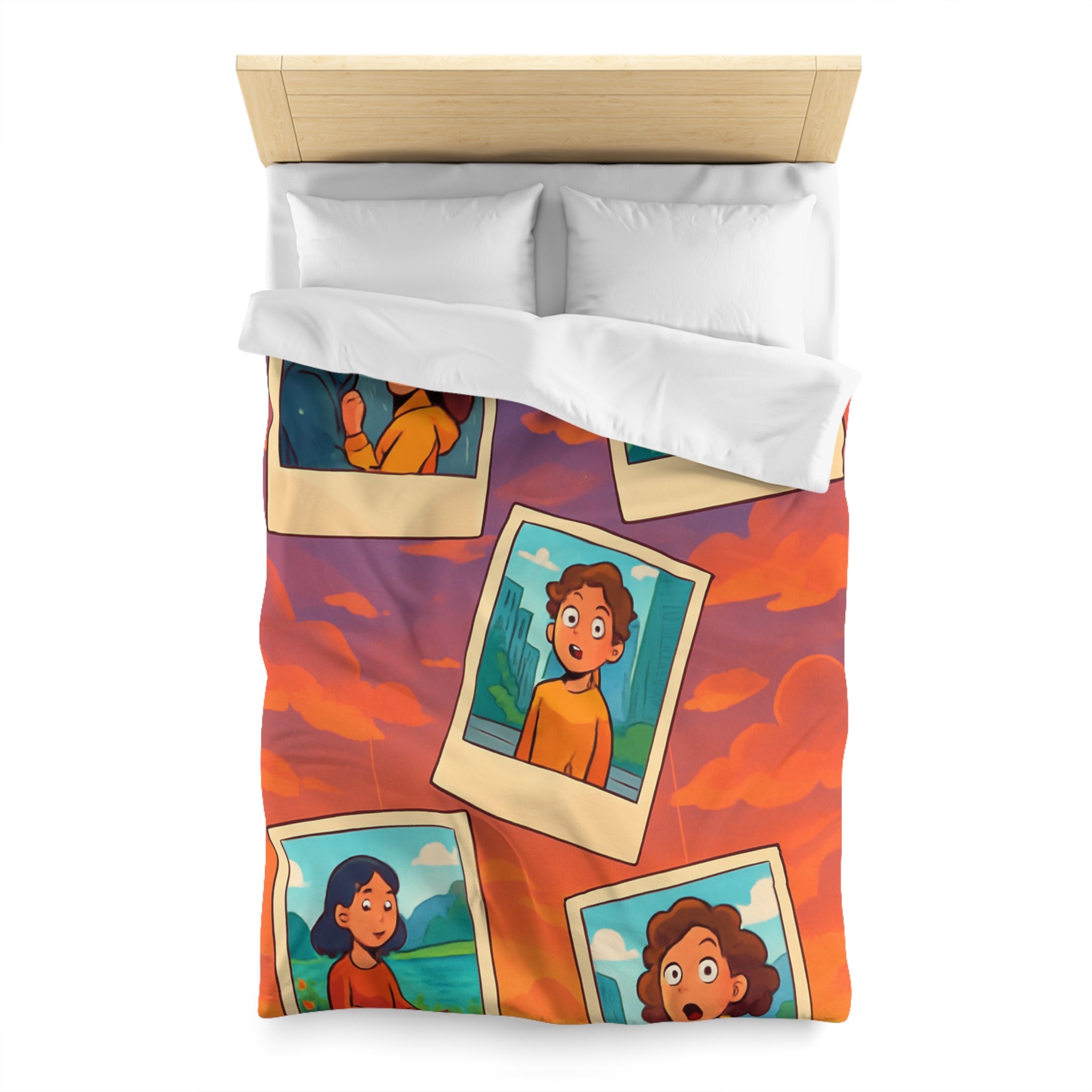 Housse de Couette Microfibre Motif Créatif Original Style Contemporain Chambre Élégante