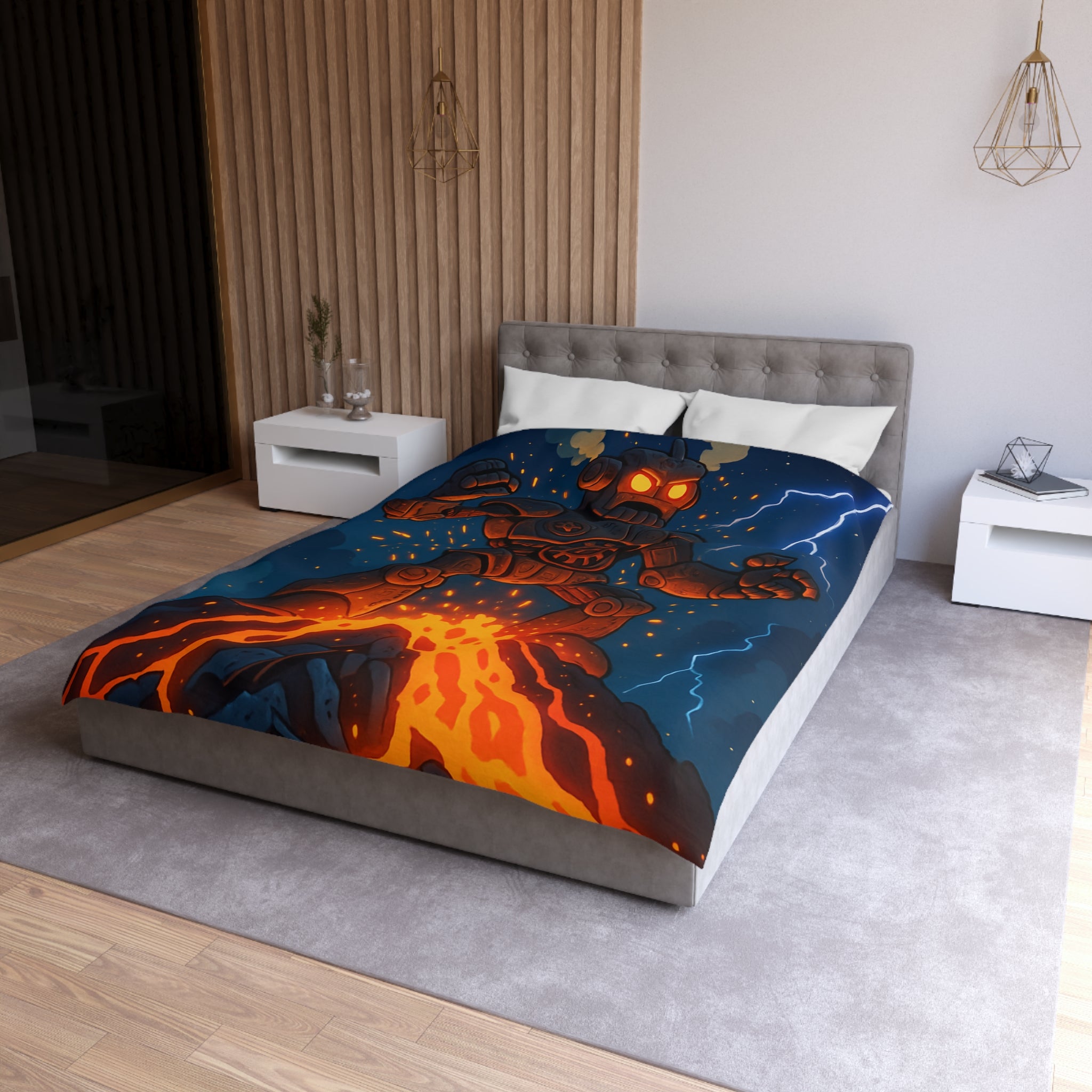 Housse de Couette Microfibre Design Artistique Moderne Décoration Chambre Confort Premium