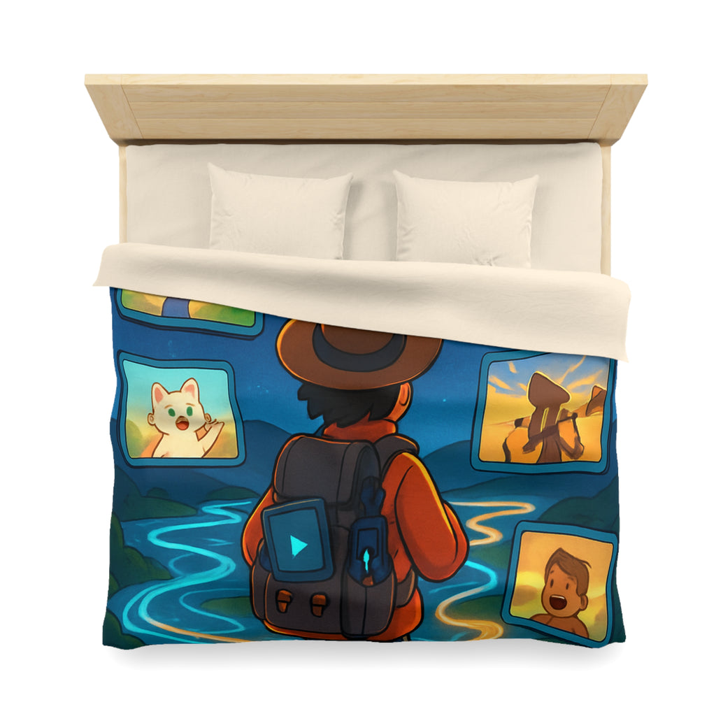 Housse de Couette Microfibre Illustration Unique Design Moderne Décoration Intérieure Raffinée