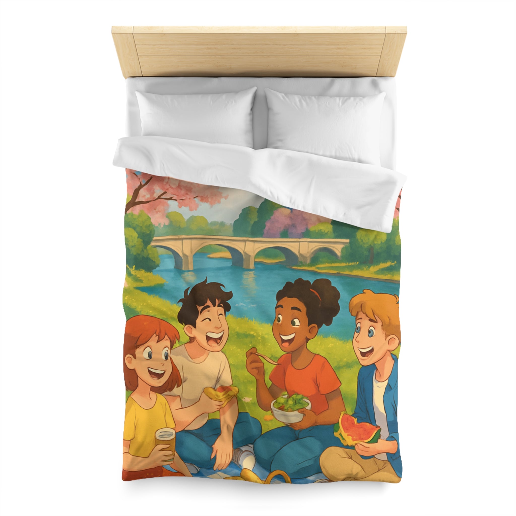 Housse de Couette Microfibre Motif Créatif Original Style Contemporain Chambre Élégante