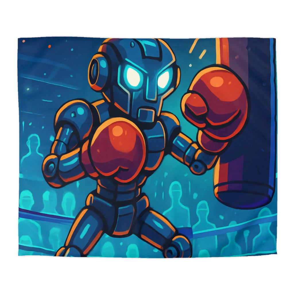 Frappez avec Style: Housse de Couette Robot Boxeur Ambiance Futuriste Éclatante