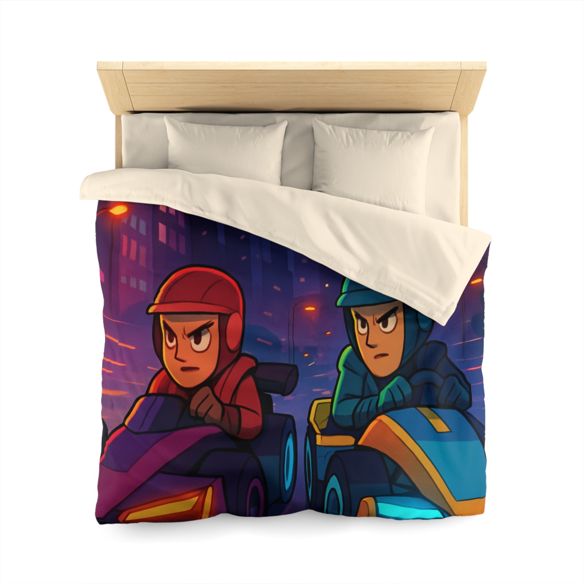 Housse de Couette Microfibre Motif Créatif Original Style Contemporain Chambre Élégante