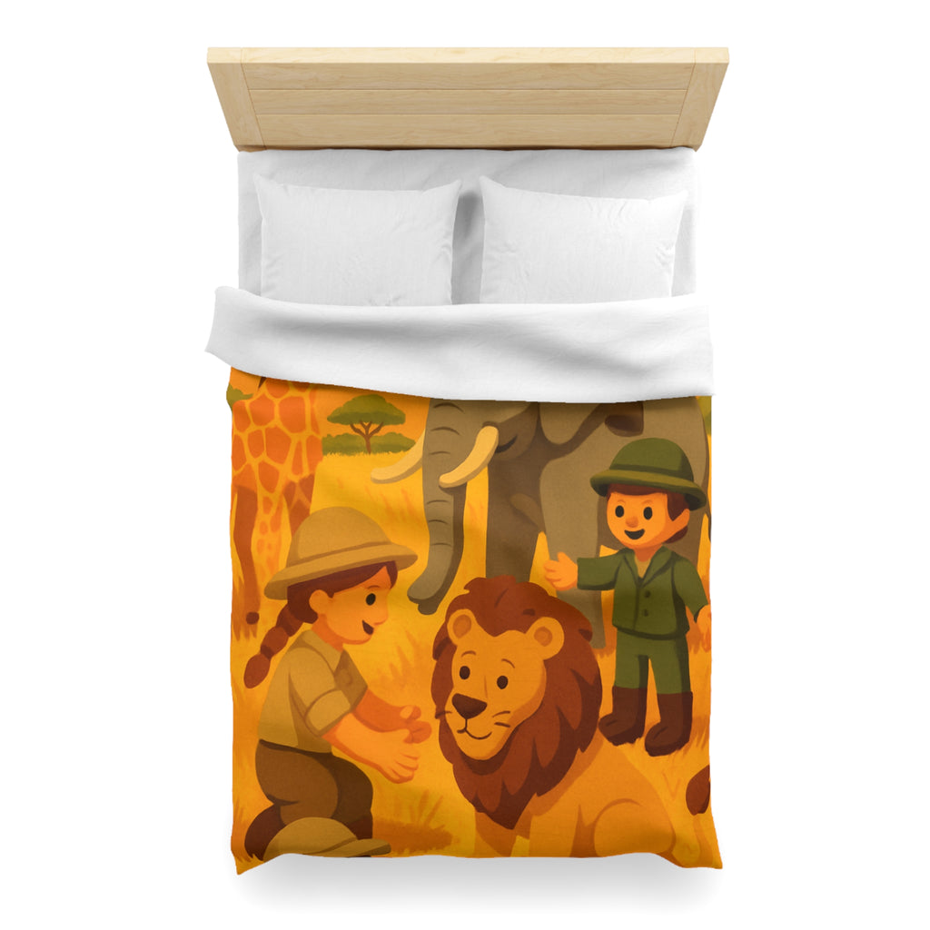 Safari Coloré pour Enfants avec Animaux Amicaux dans la Savane Dorée et Ensoleillée