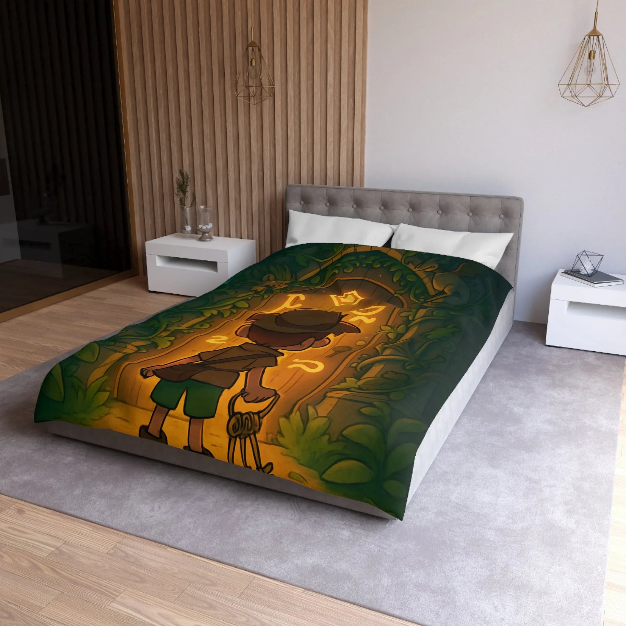 Explorez l'univers enchanté avec cette housse de couette magique et mystérieuse pour enfants