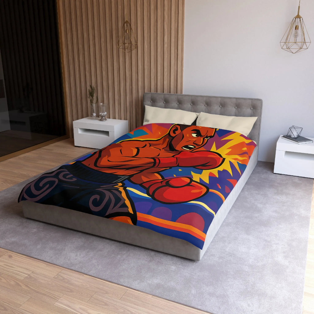 Housse de Couette Microfibre Art Graphique Contemporain Style Décoratif Chambre Tendance