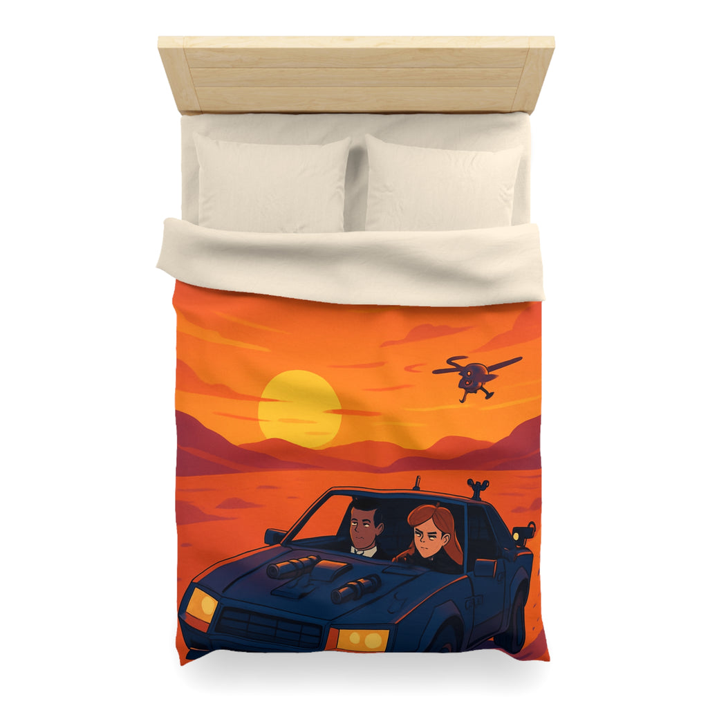 Housse de Couette Microfibre Illustration Unique Design Moderne Décoration Intérieure Raffinée