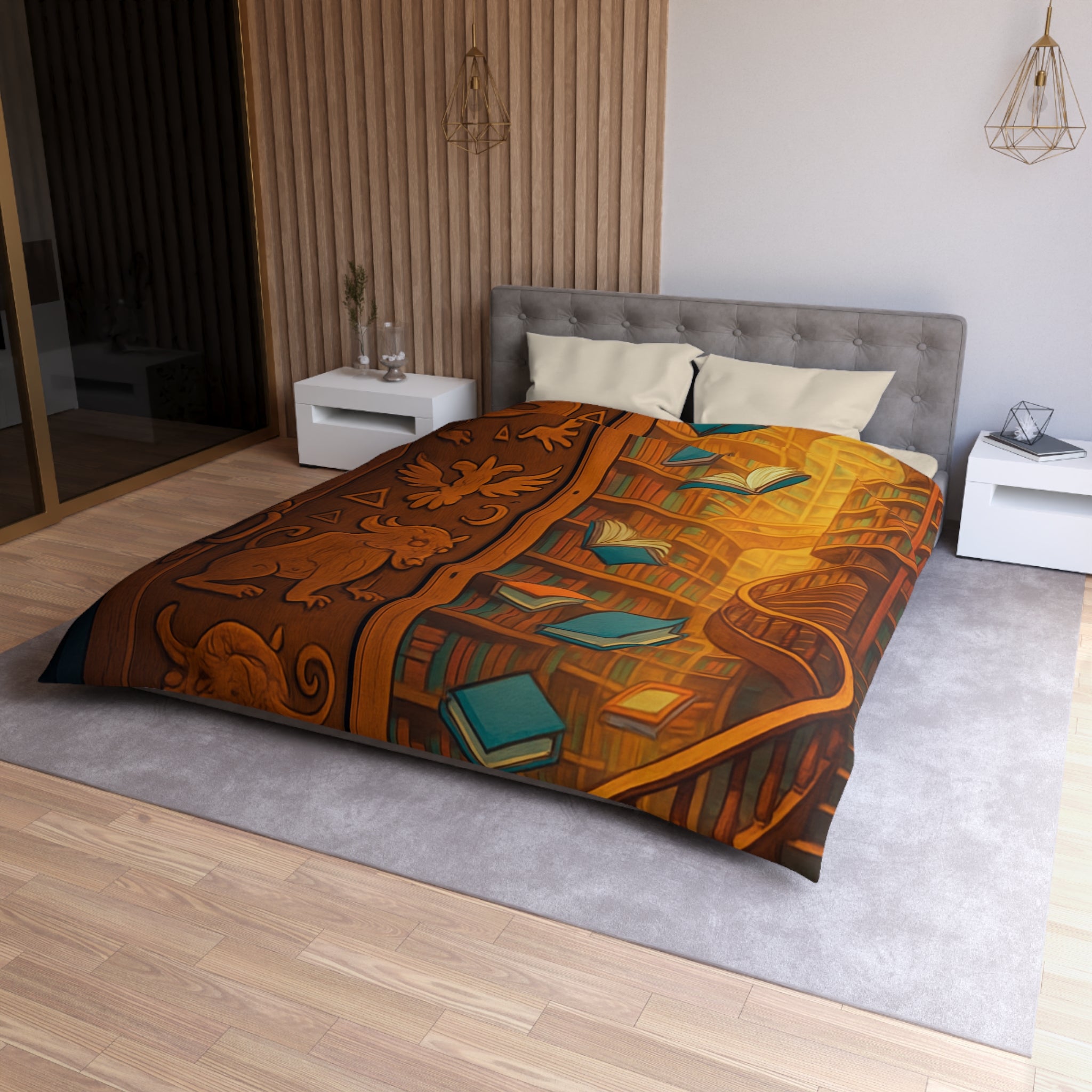 Housse de Couette Microfibre Design Artistique Moderne Décoration Chambre Confort Premium