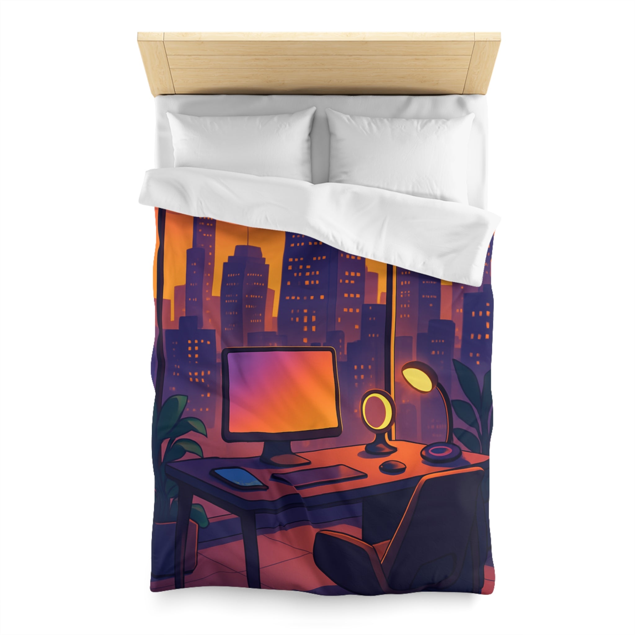 Housse de Couette Microfibre Design Artistique Moderne Décoration Chambre Confort Premium