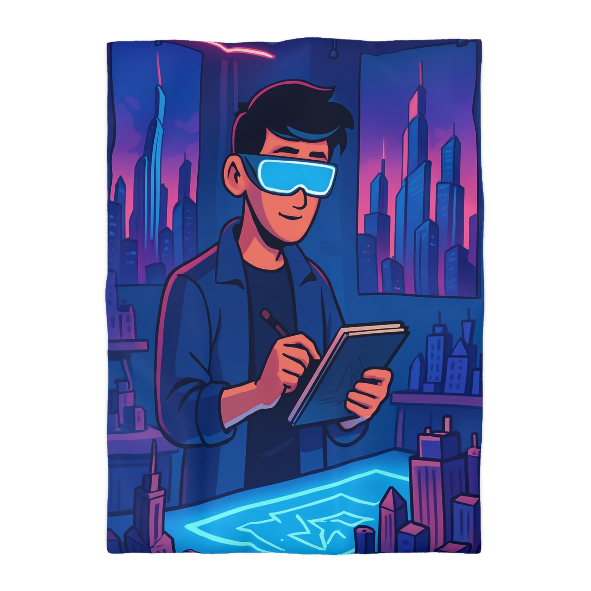 Housse de Couette Microfibre Illustration Unique Design Moderne Décoration Intérieure Raffinée