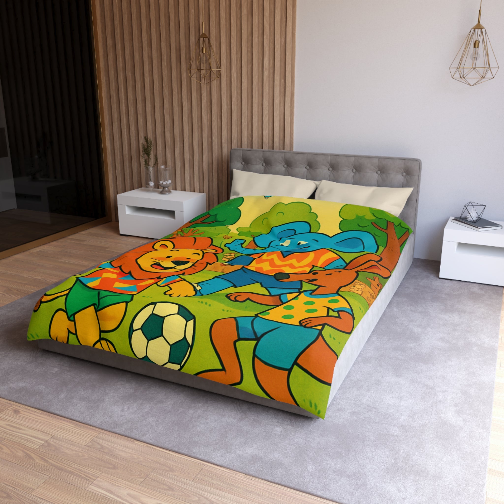 Housse de Couette Microfibre Motif Créatif Original Style Contemporain Chambre Élégante