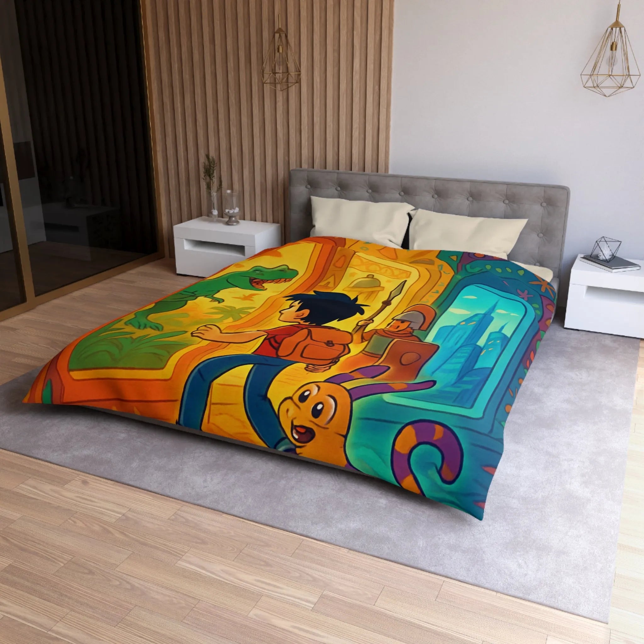 Housse de Couette Microfibre Création Artistique Moderne Design Exclusif Décoration Chambre