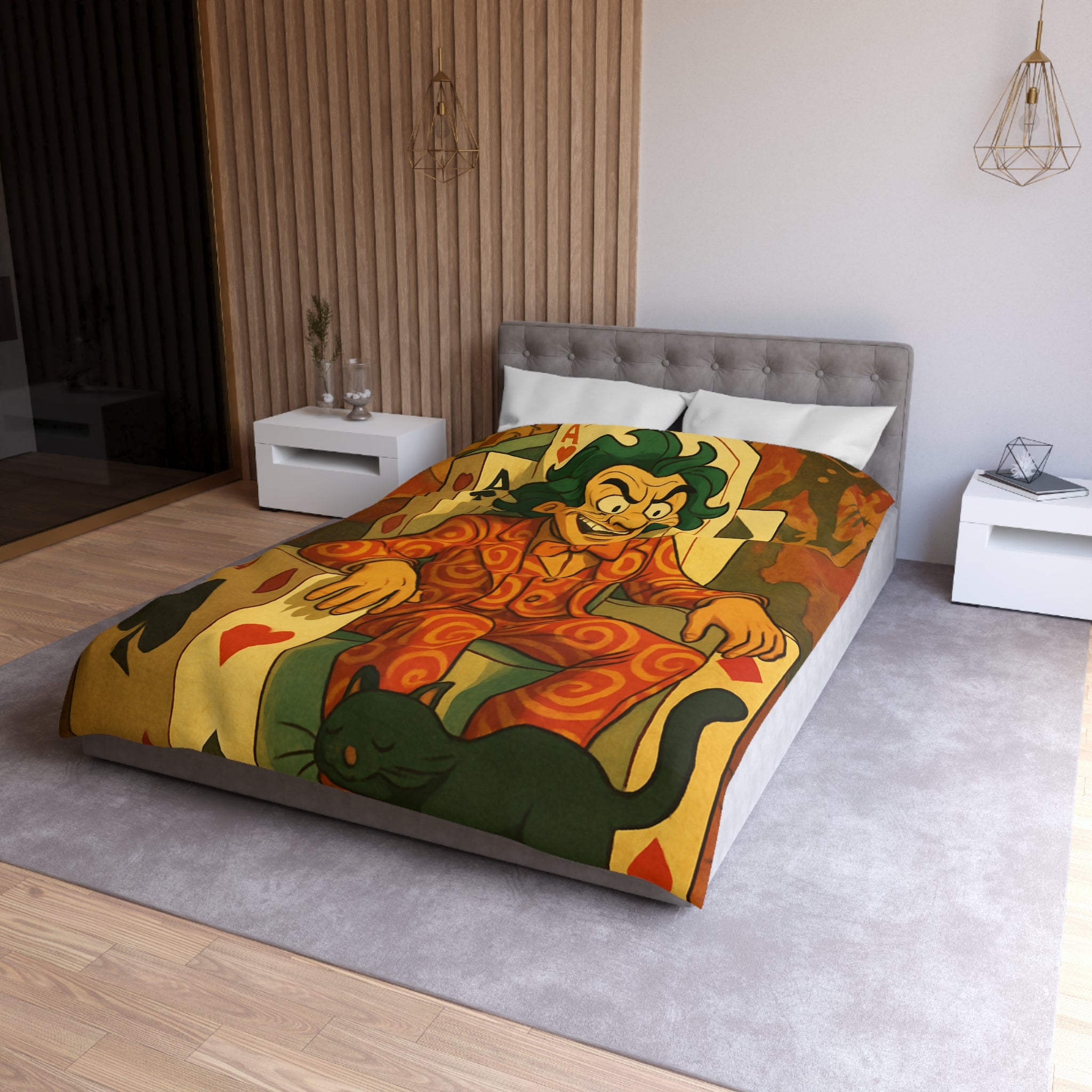 Housse de Couette Microfibre Motif Créatif Original Style Contemporain Chambre Élégante