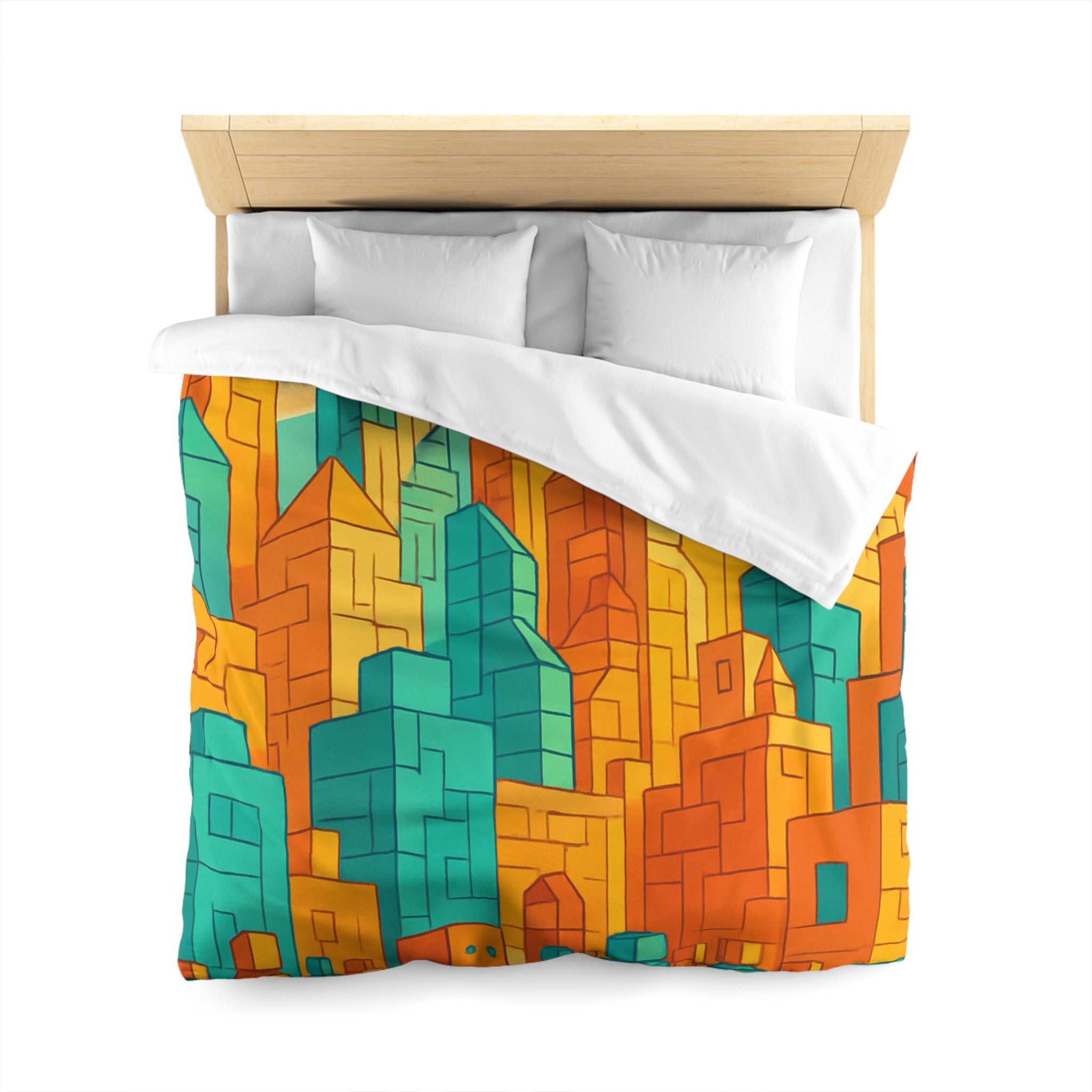 Housse de Couette Microfibre Design Artistique Moderne Décoration Chambre Confort Premium