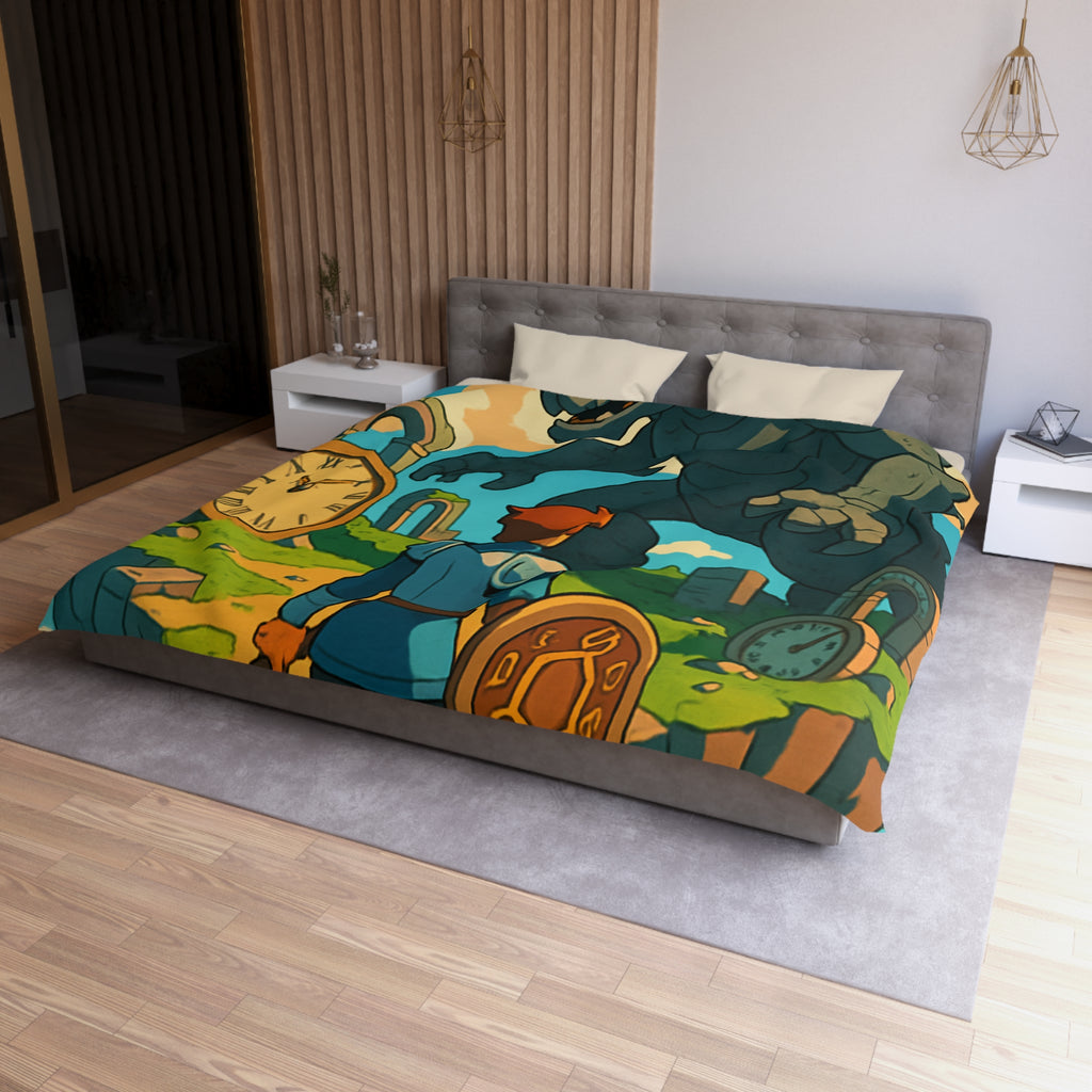 Housse de Couette Microfibre Design Artistique Moderne Décoration Chambre Confort Premium