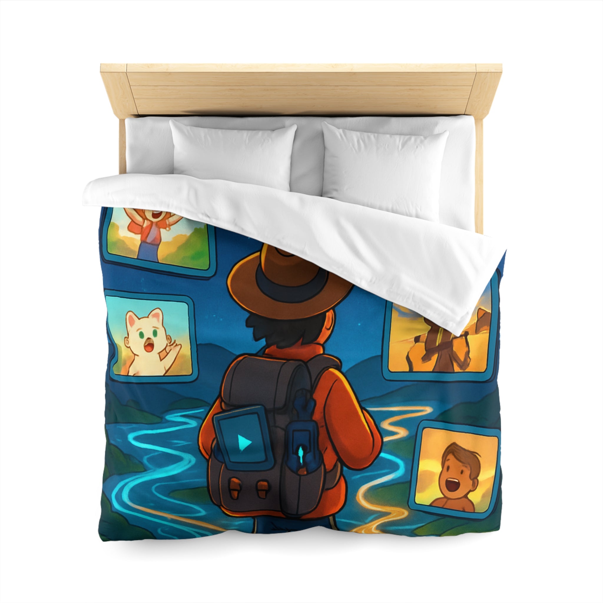 Housse de Couette Microfibre Illustration Unique Design Moderne Décoration Intérieure Raffinée