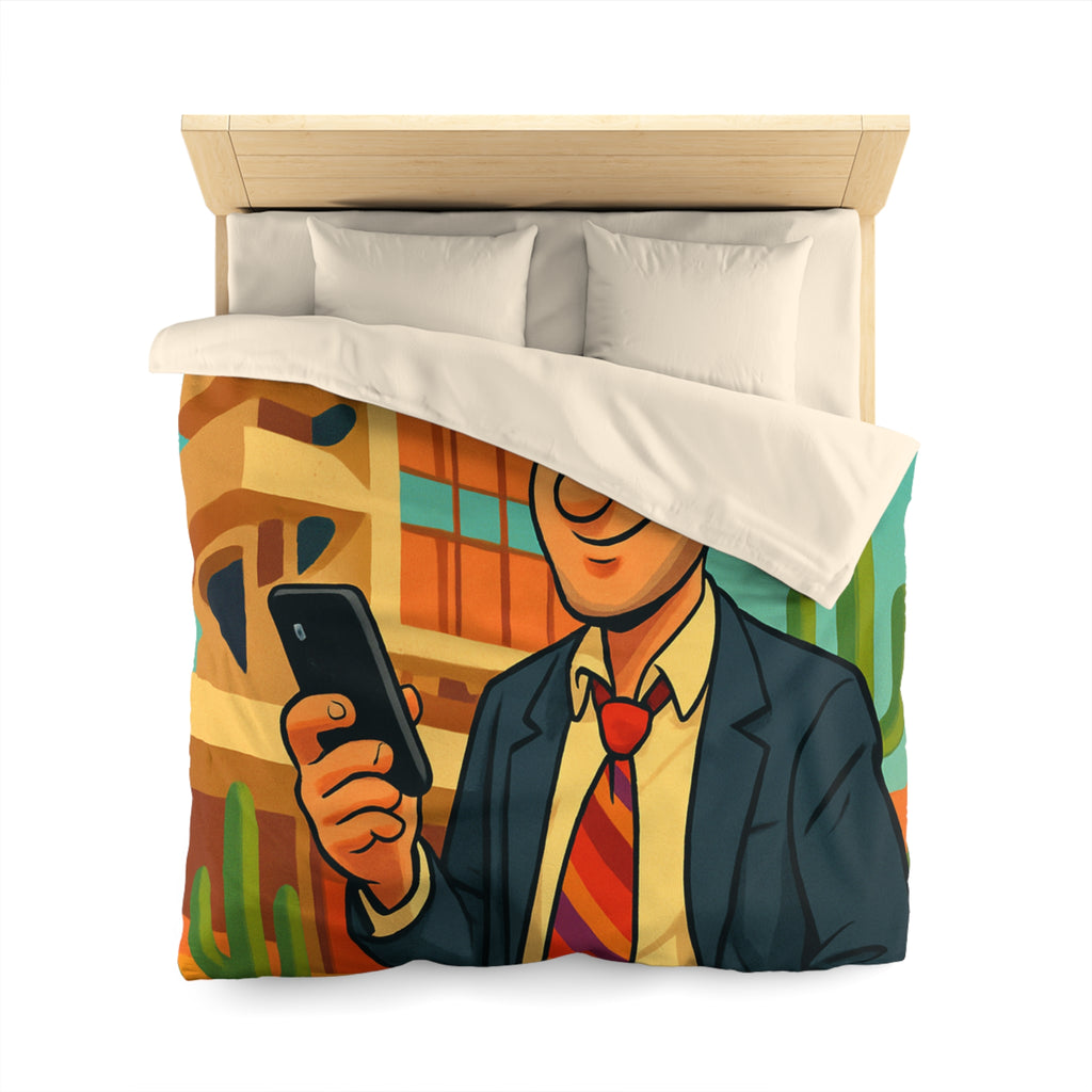 Housse de Couette Microfibre Illustration Unique Design Moderne Décoration Intérieure Raffinée