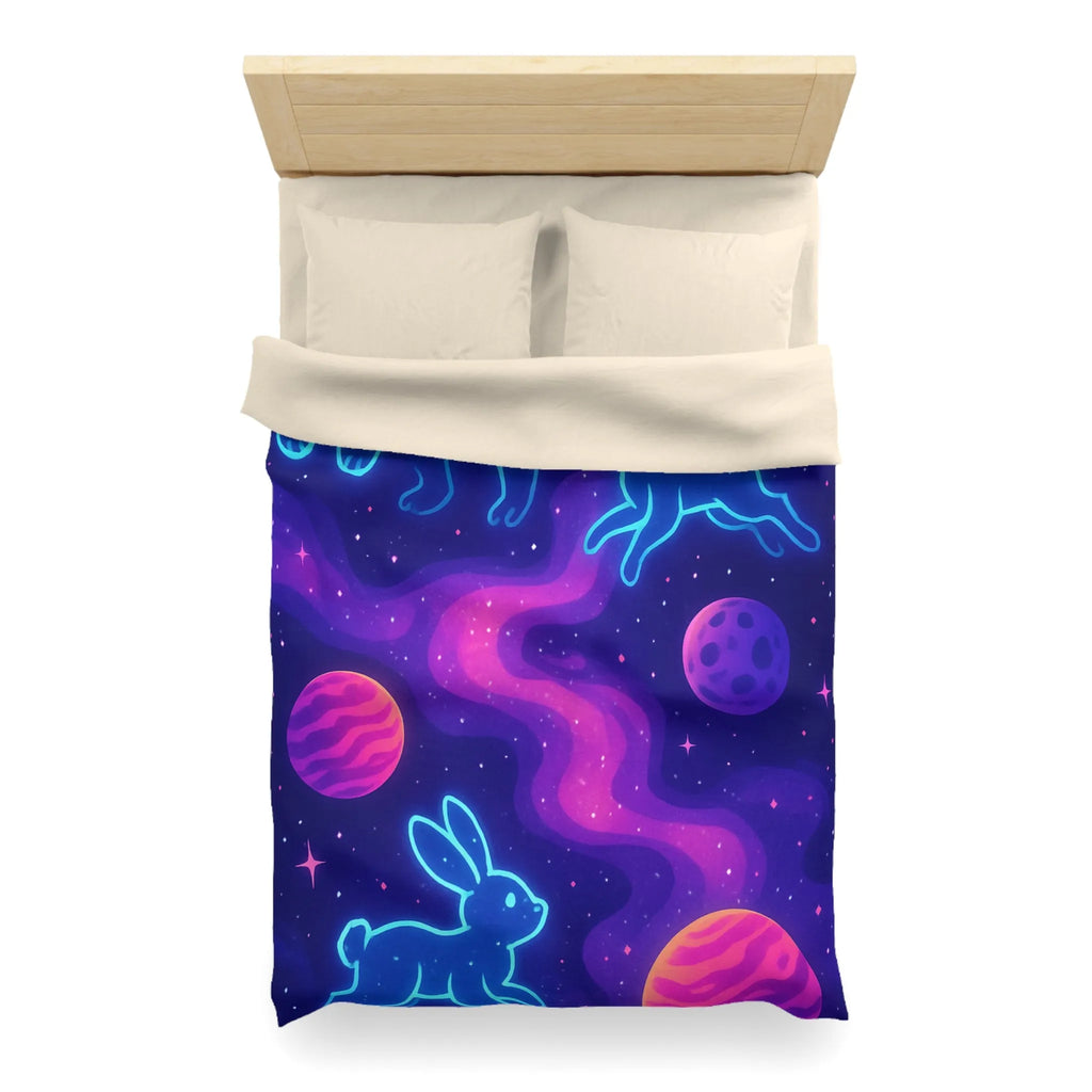 Housse de Couette Étoilée Animaux Néon Cosmiques pour Atmosphère Surnaturelle et Apaisante