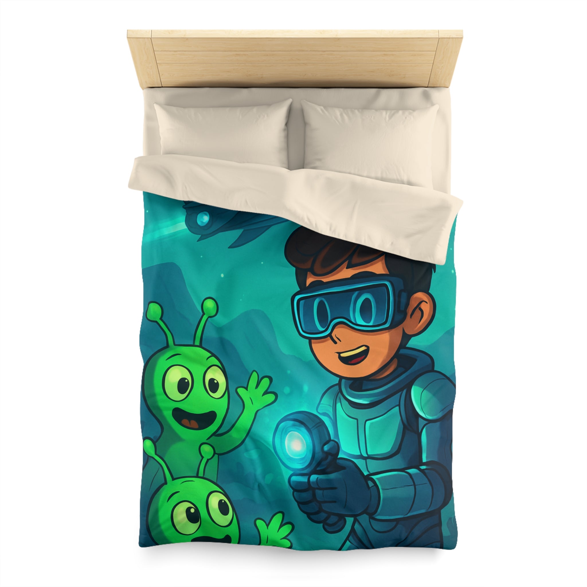 Housse de Couette Microfibre Design Artistique Moderne Décoration Chambre Confort Premium