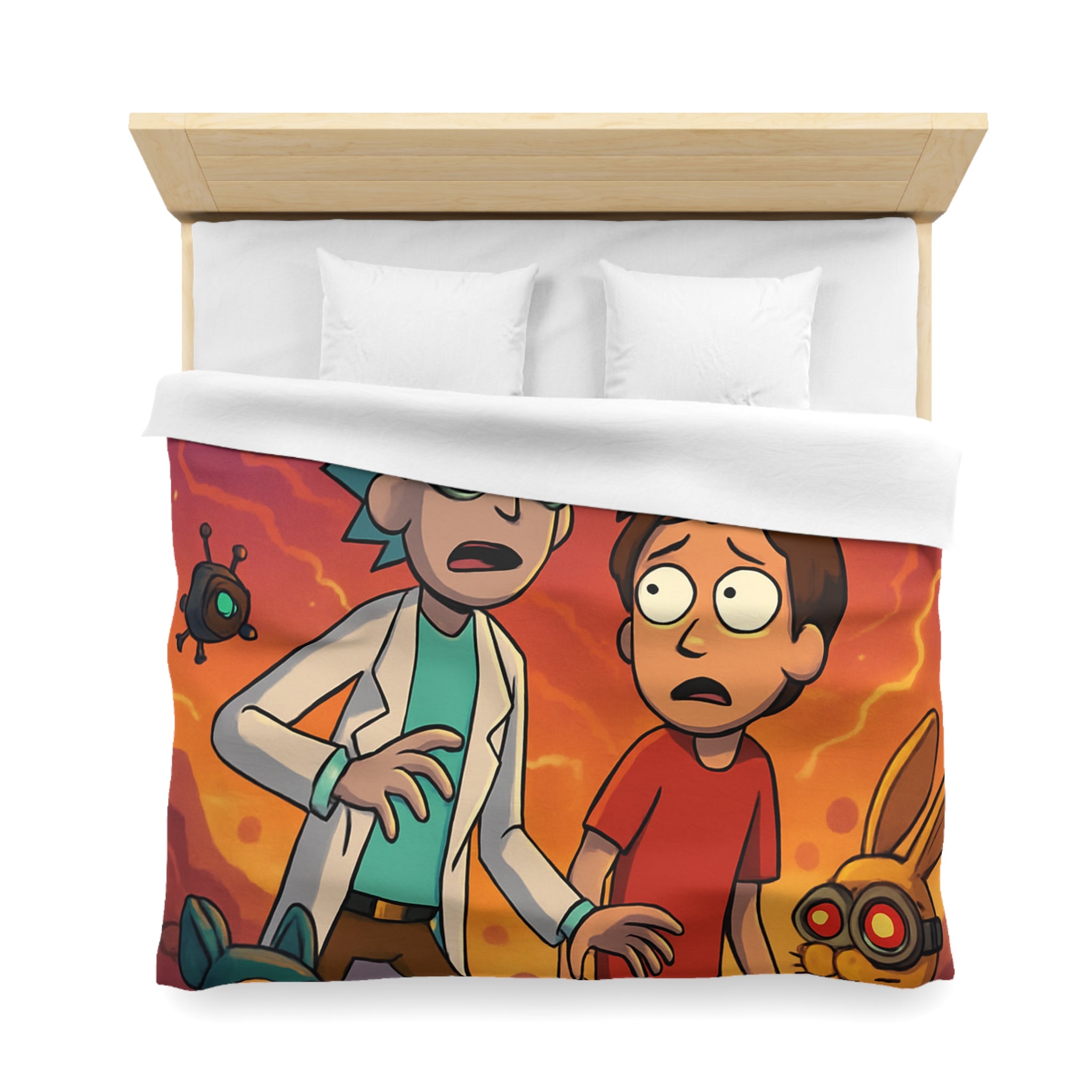 Housse de Couette Microfibre Motif Créatif Original Style Contemporain Chambre Élégante