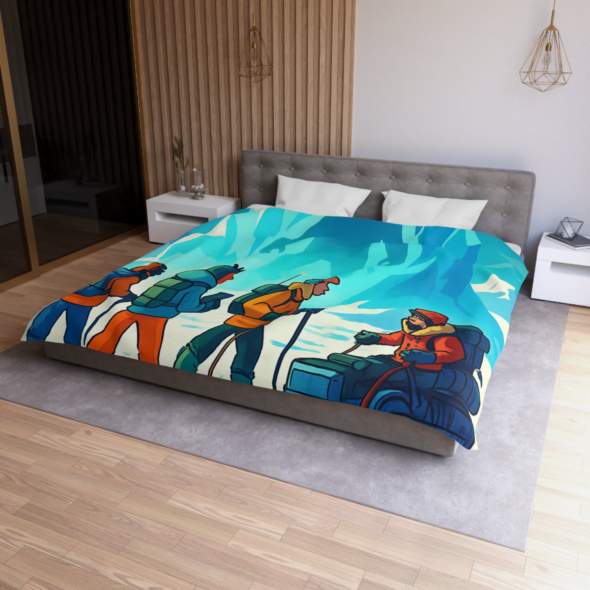 Housse de Couette Microfibre Illustration Unique Design Moderne Décoration Intérieure Raffinée