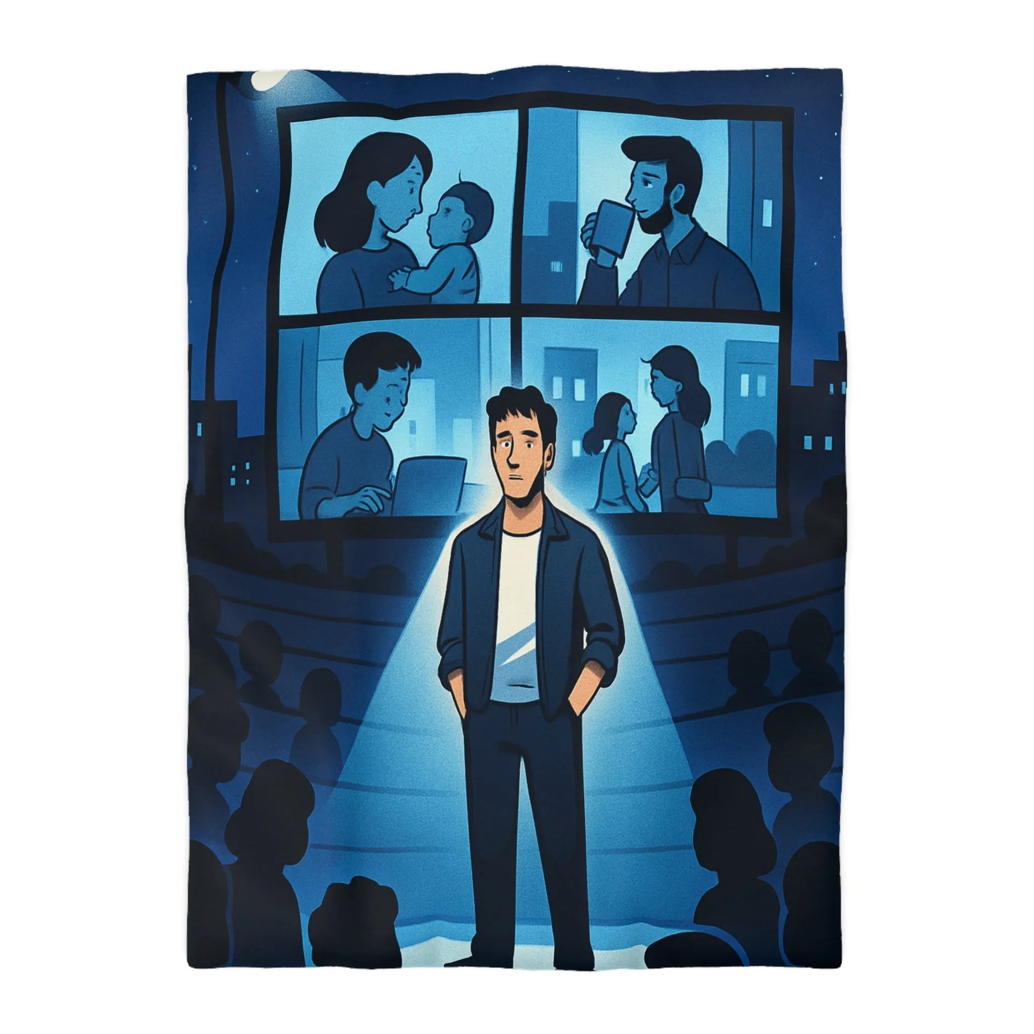 Housse de Couette Microfibre Art Graphique Contemporain Style Décoratif Chambre Tendance