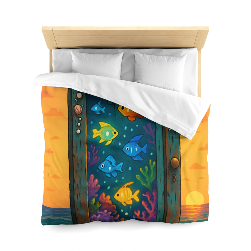 Housse de Couette Microfibre Motif Créatif Original Style Contemporain Chambre Élégante