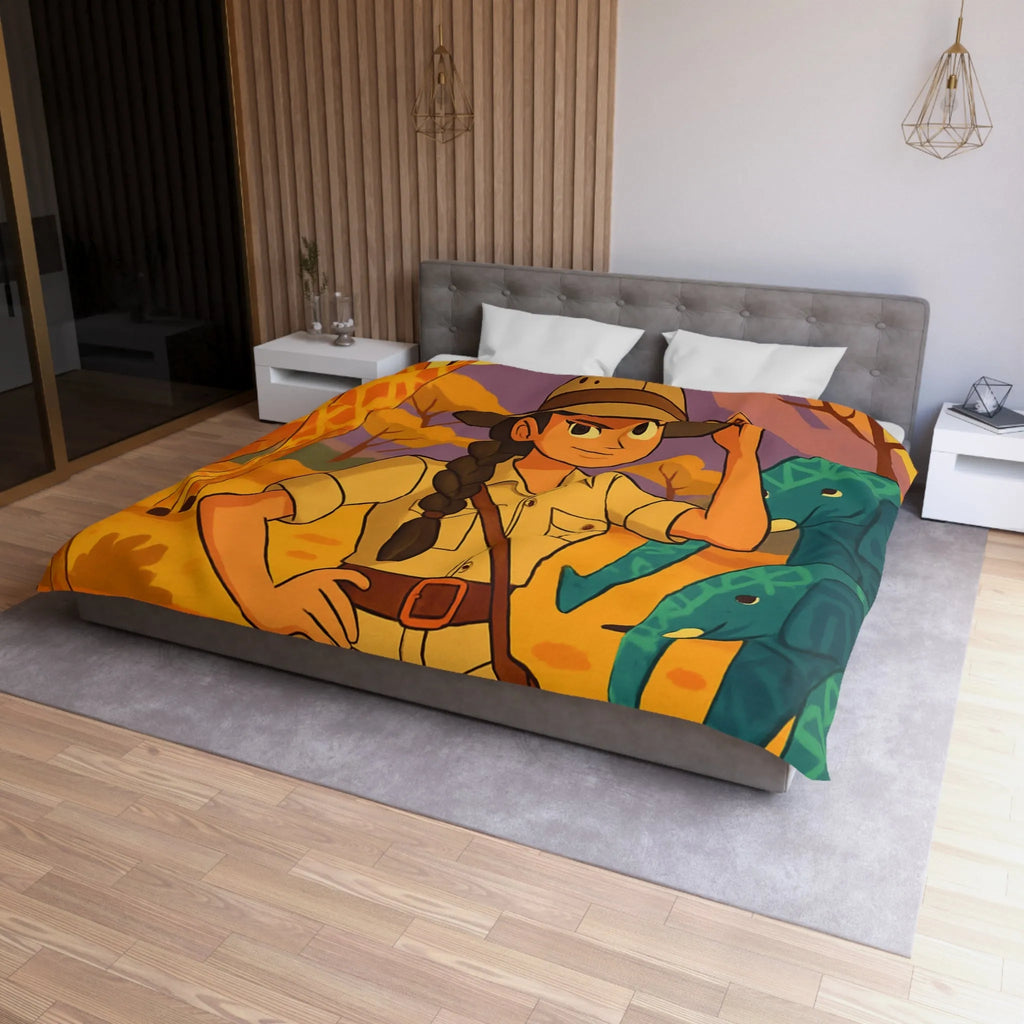 Housse de Couette Microfibre Art Graphique Contemporain Style Décoratif Chambre Tendance