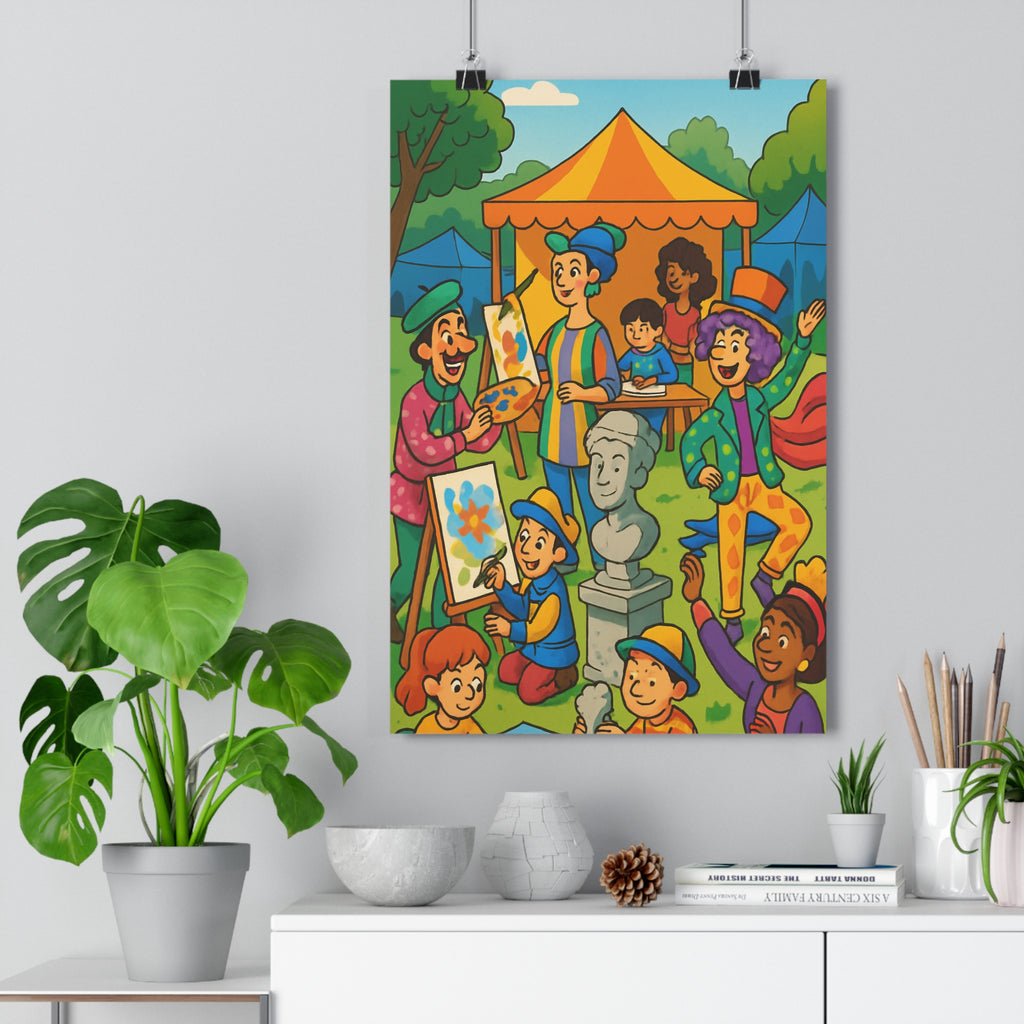 Poster décoratif artistique multicolore expressif joyeux créatif atelier salon chambre contemporain 30x46 cm qualité