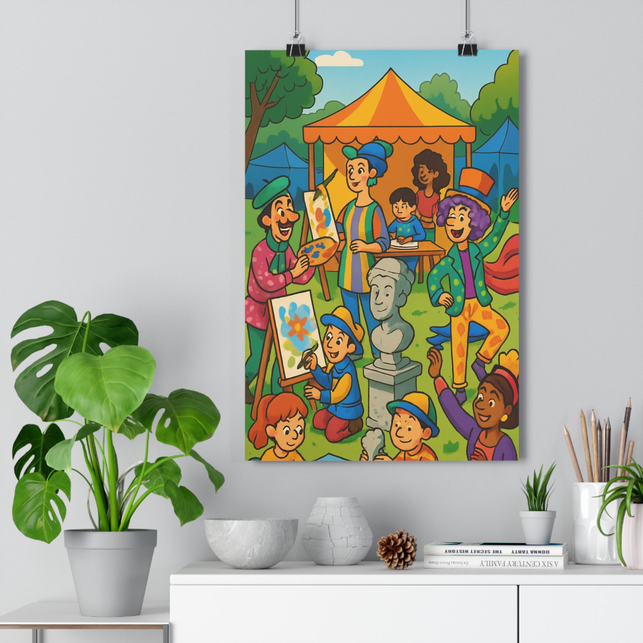 Poster décoratif artistique multicolore expressif joyeux créatif atelier salon chambre contemporain 30x46 cm qualité