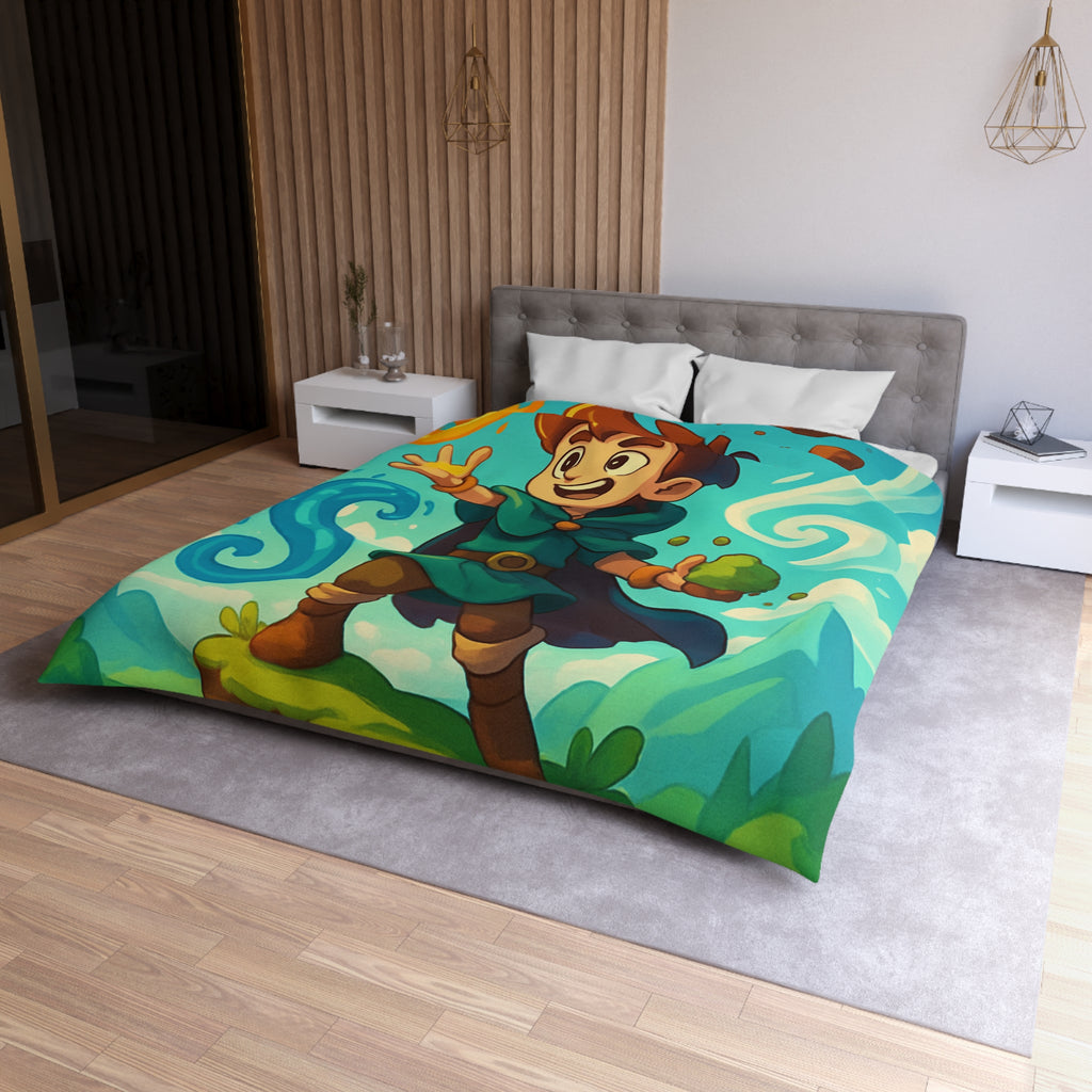 Housse de Couette Microfibre Motif Créatif Original Style Contemporain Chambre Élégante